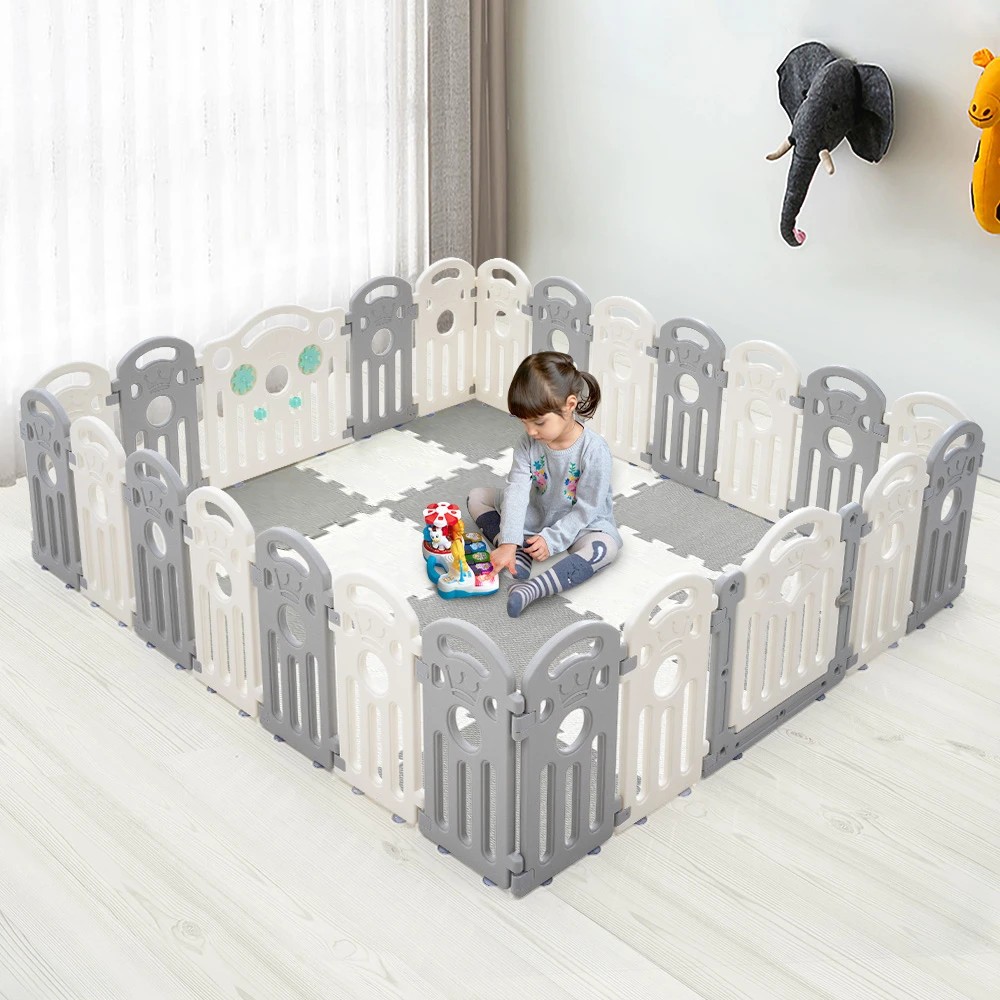 3 Playpals Kids Playpen Baby Safety Gate Toddler Fence Child Play Game 24 Panels - Multi, 3 of 6