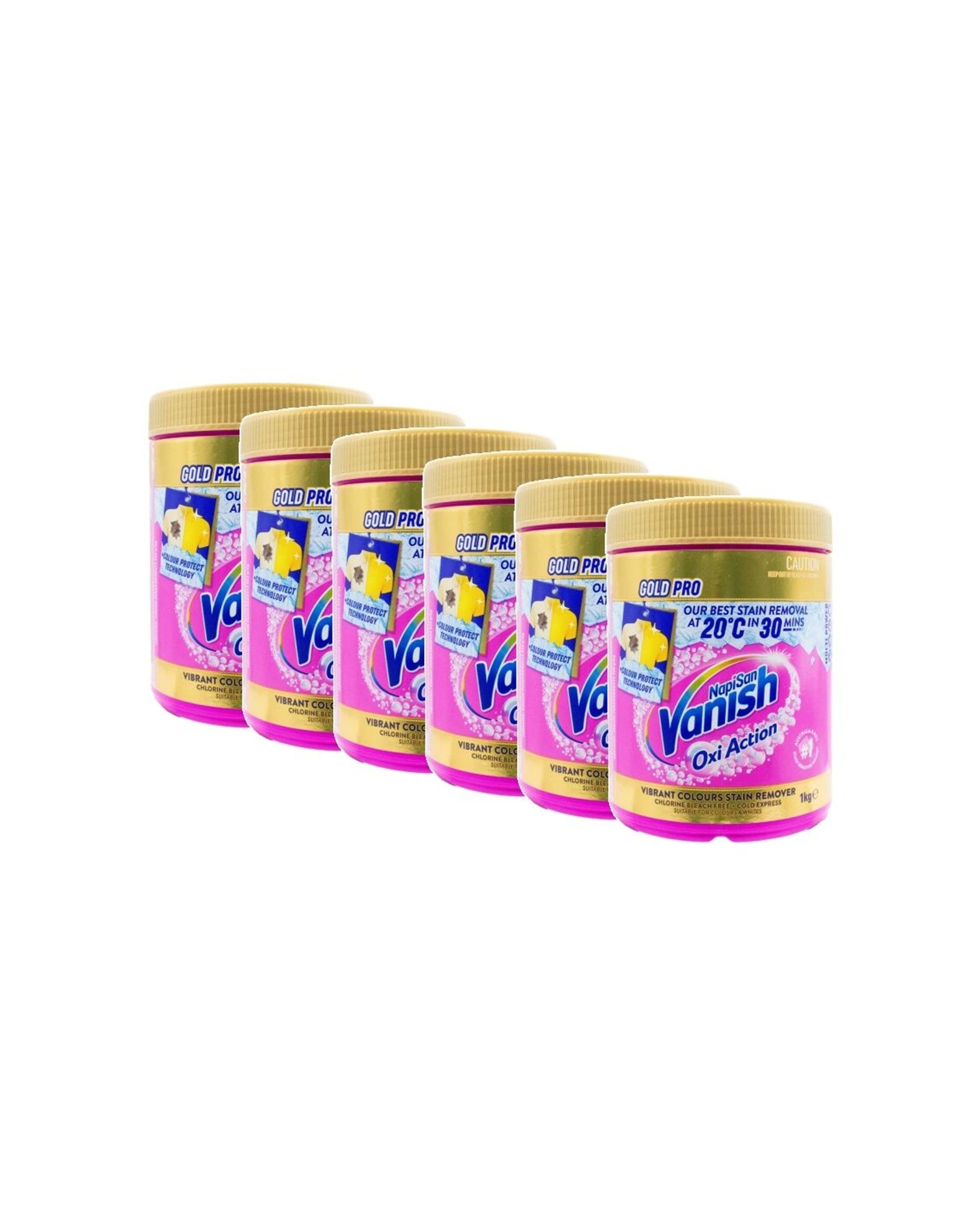 1 Vanish 6PK Napisan Oxi Action Pro Stain Remover Powder Vibrant Colours - White, 1 of 4