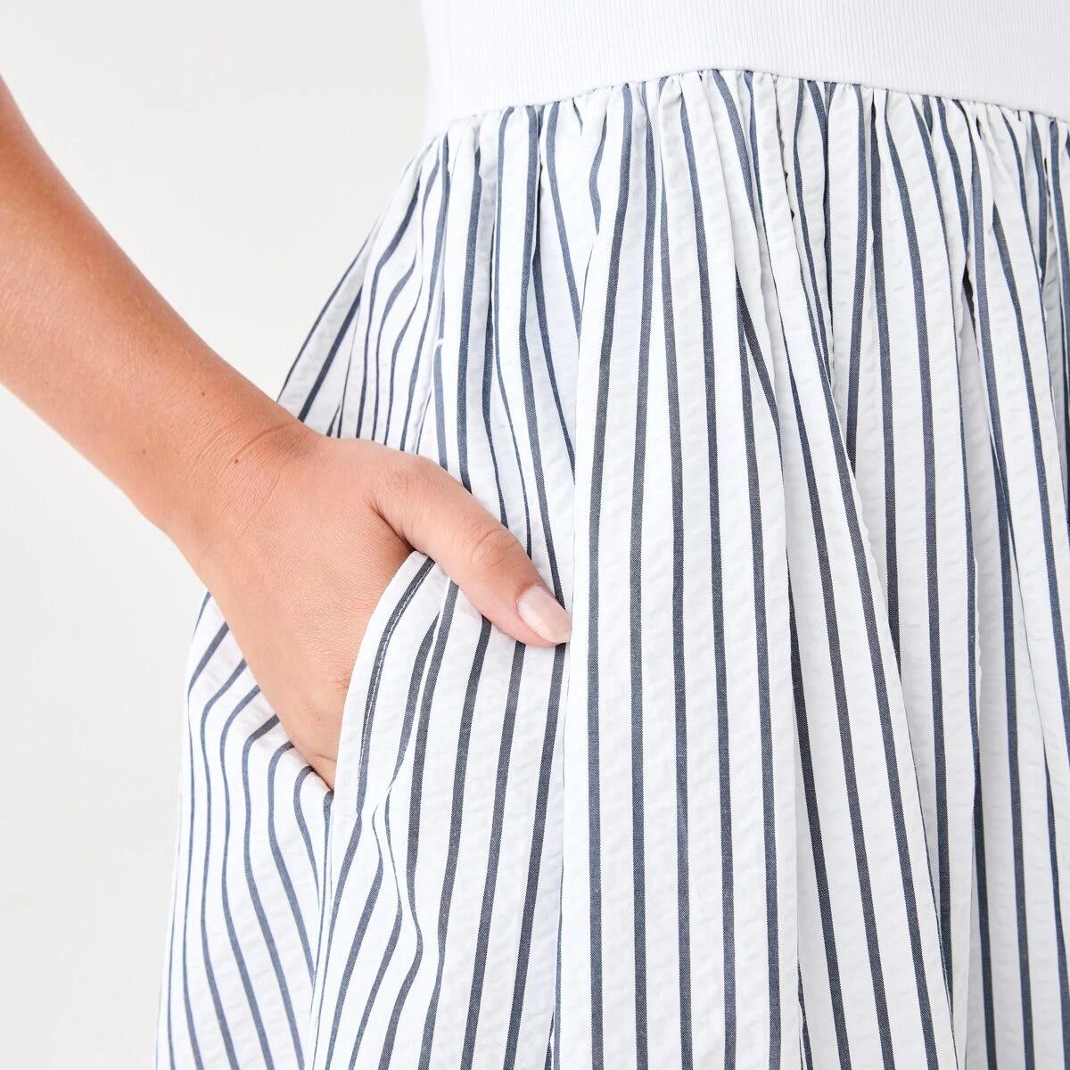 6 Sleeveless Racer Knit Woven Midi Dress Luna Strp, 6 of 6