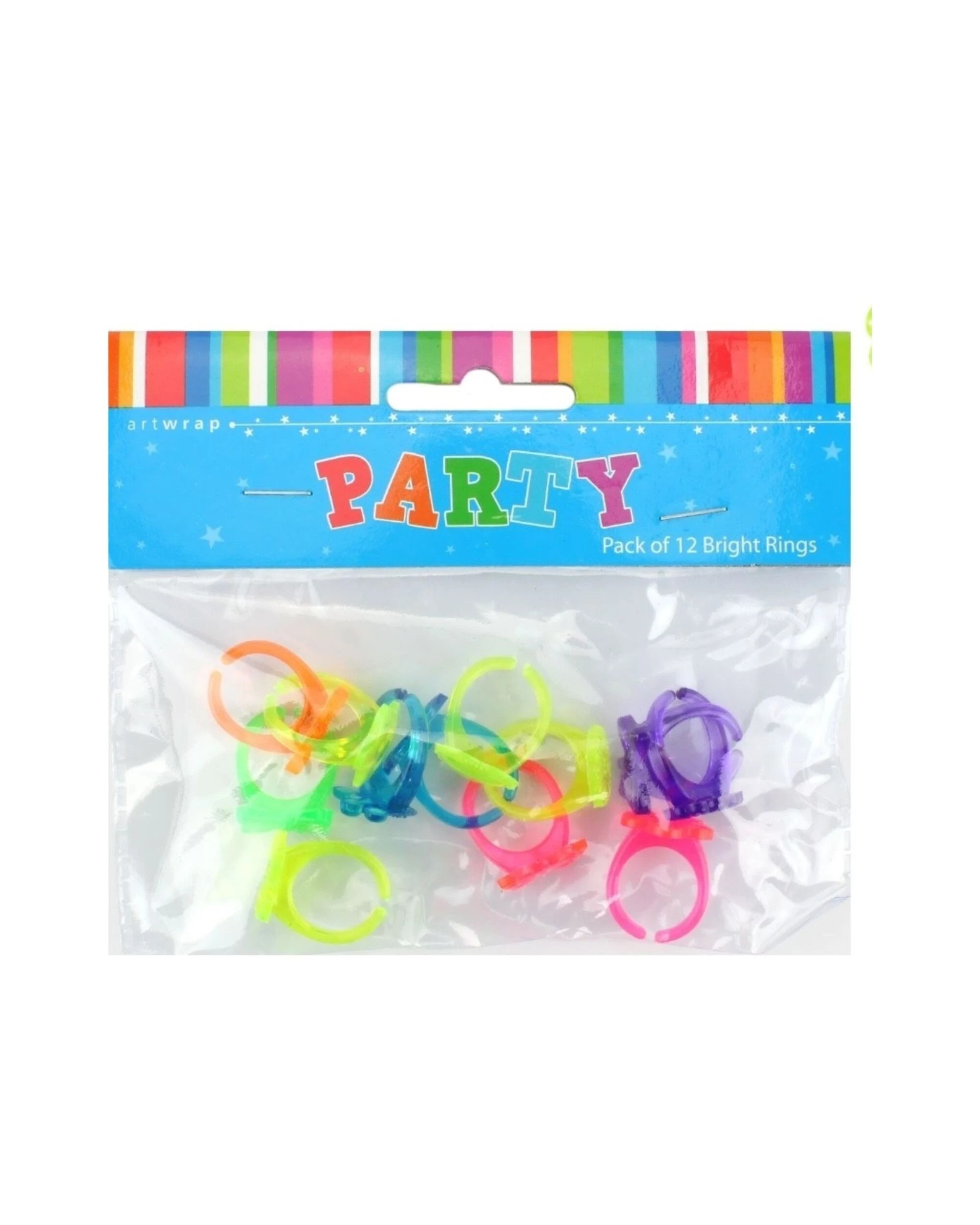 2 Artwrap Plastic Rings Pack of 12 -  Neon, 2 of 2