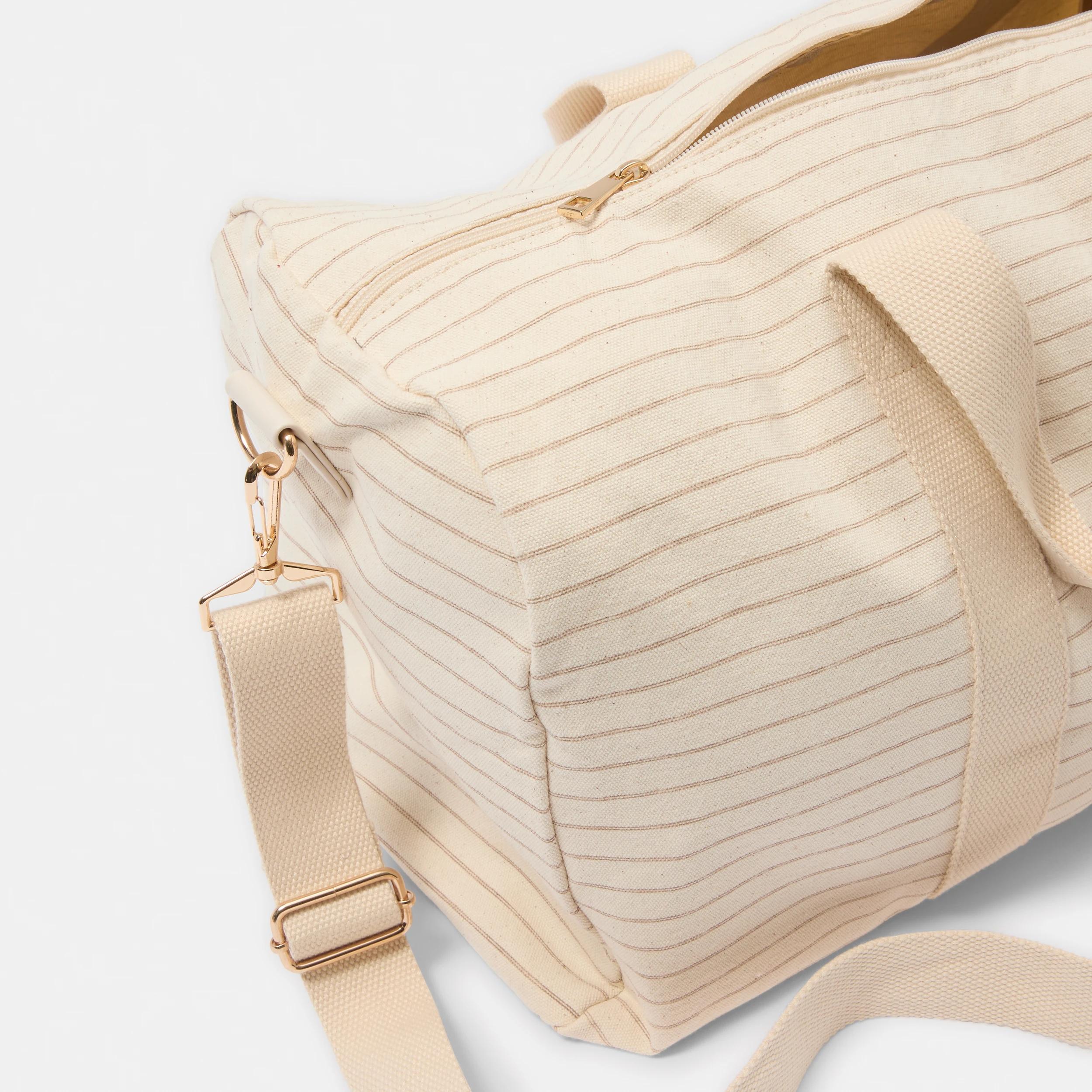 5 Canvas Weekender Bag Beige Strp, 5 of 7