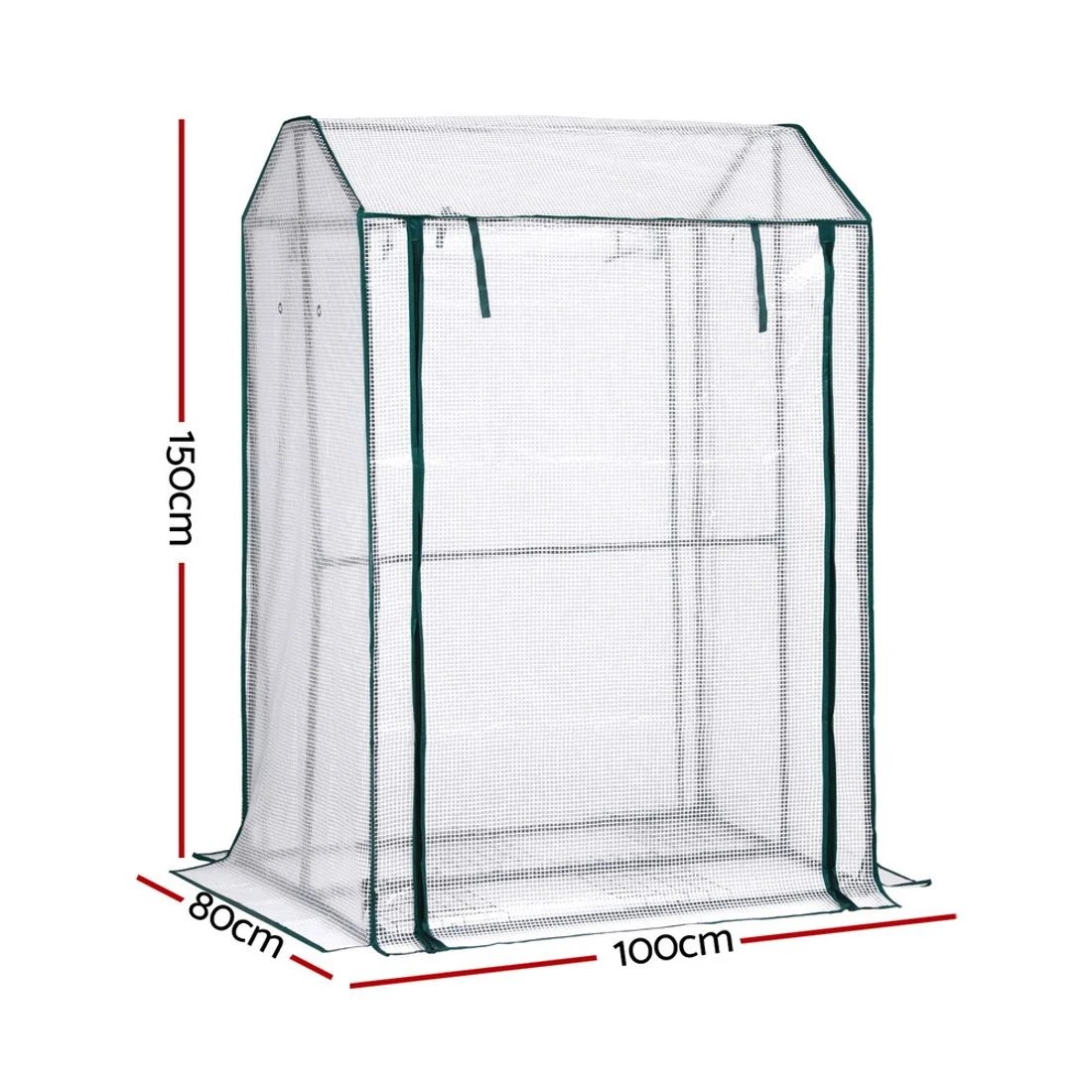 2 Green Fingers Mini Greenhouse PE Cover Green House Roll-Up Zippered Door - Clear, 2 of 6