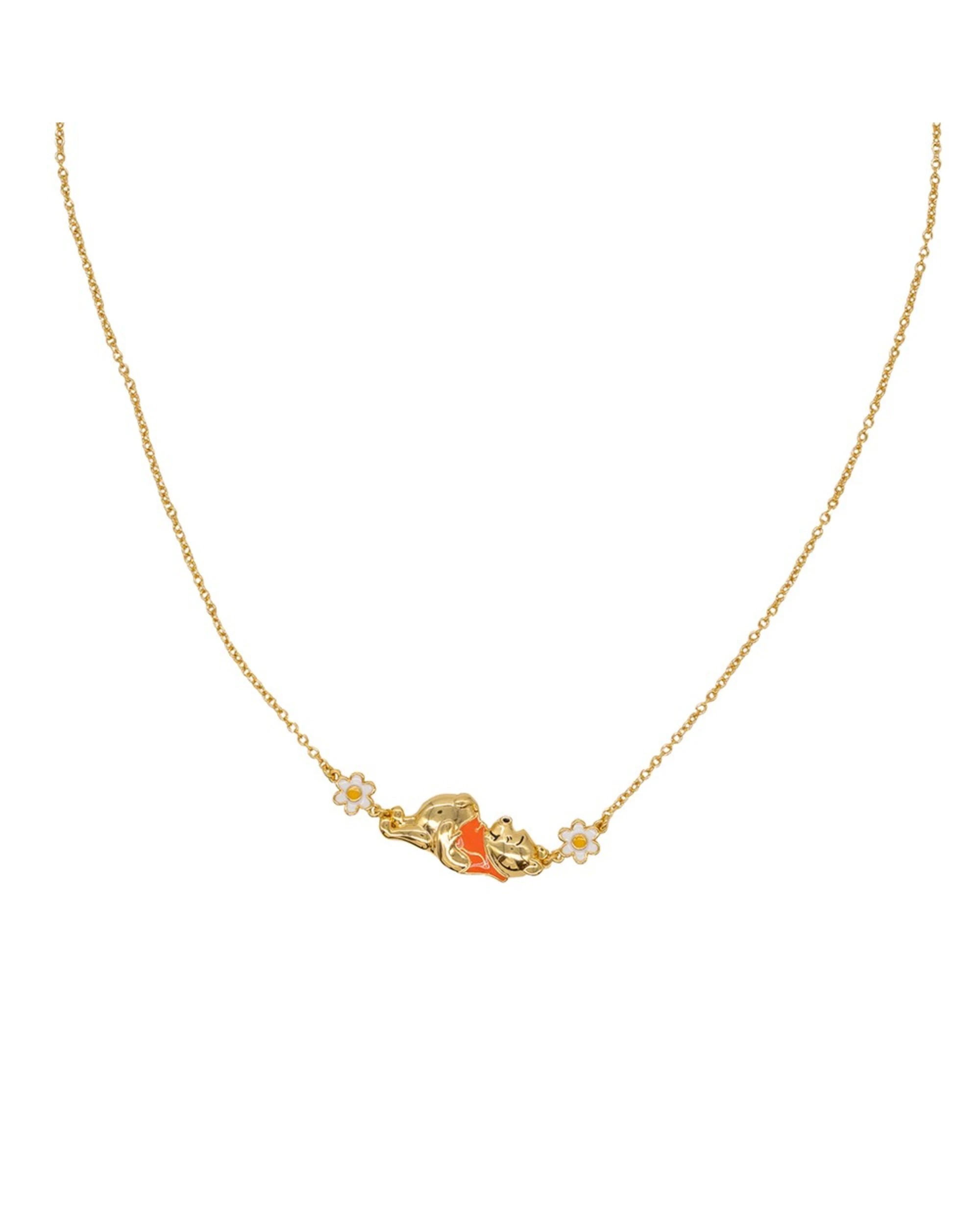 1 Disney - Winnie the Pooh Sleepy Daisy Necklace - Gold, 1 of 1