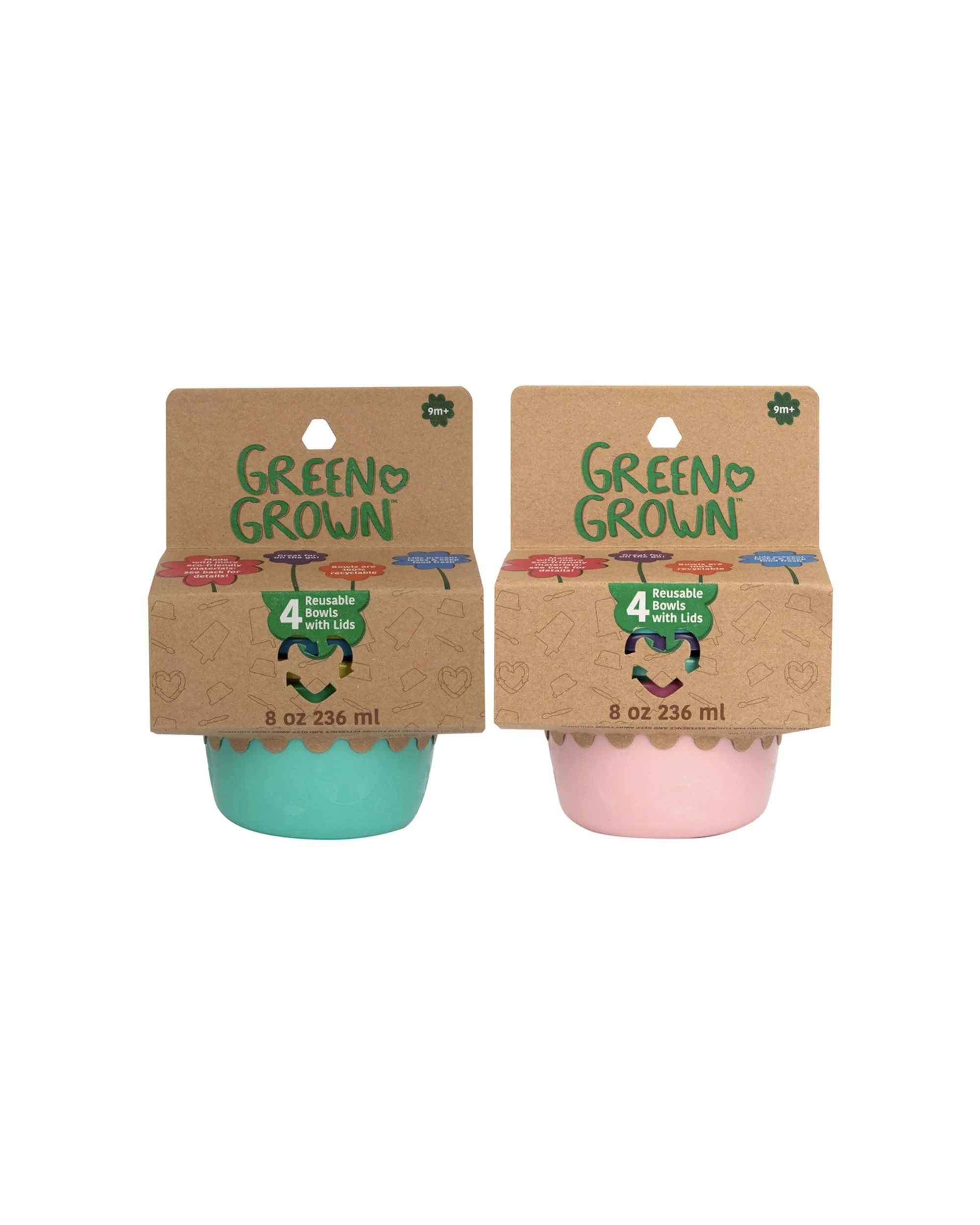 8 Green Grown 2x 4pc 8oz/ Bowls Toddler/Kids 236ml - Multi, 8 of 8