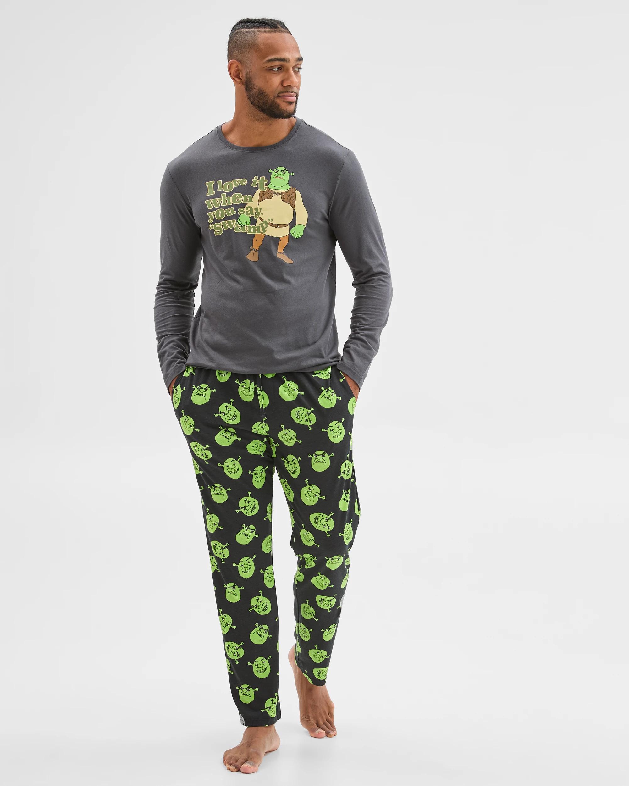 1 Target Man Shrek Knit Pyjama Set SHREK, 1 of 6