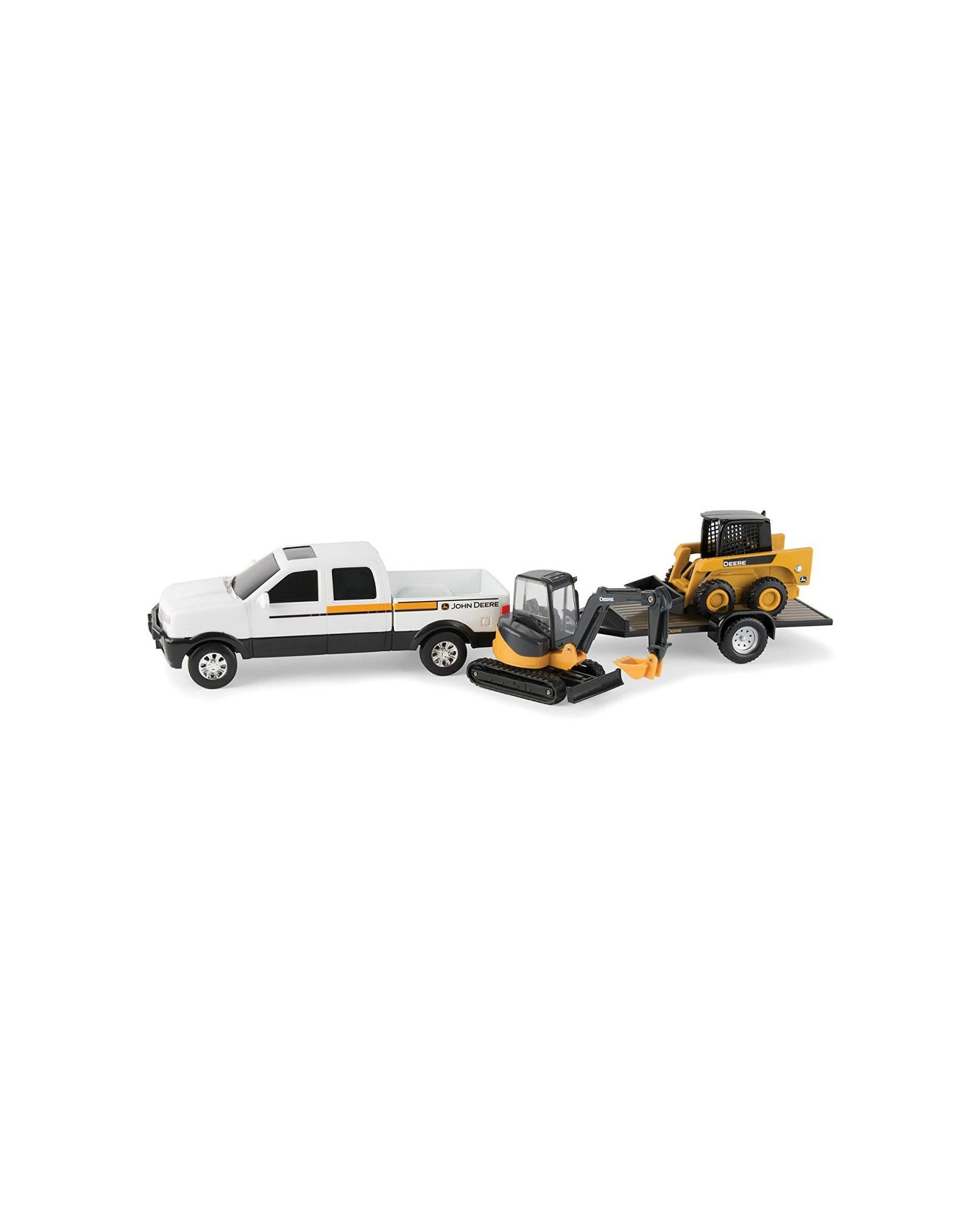 1 John Deere Construction Vehicle Set With Truck Trailer Skid Loader And Mini Backhoe Kids Toy - Multi, 1 of 1