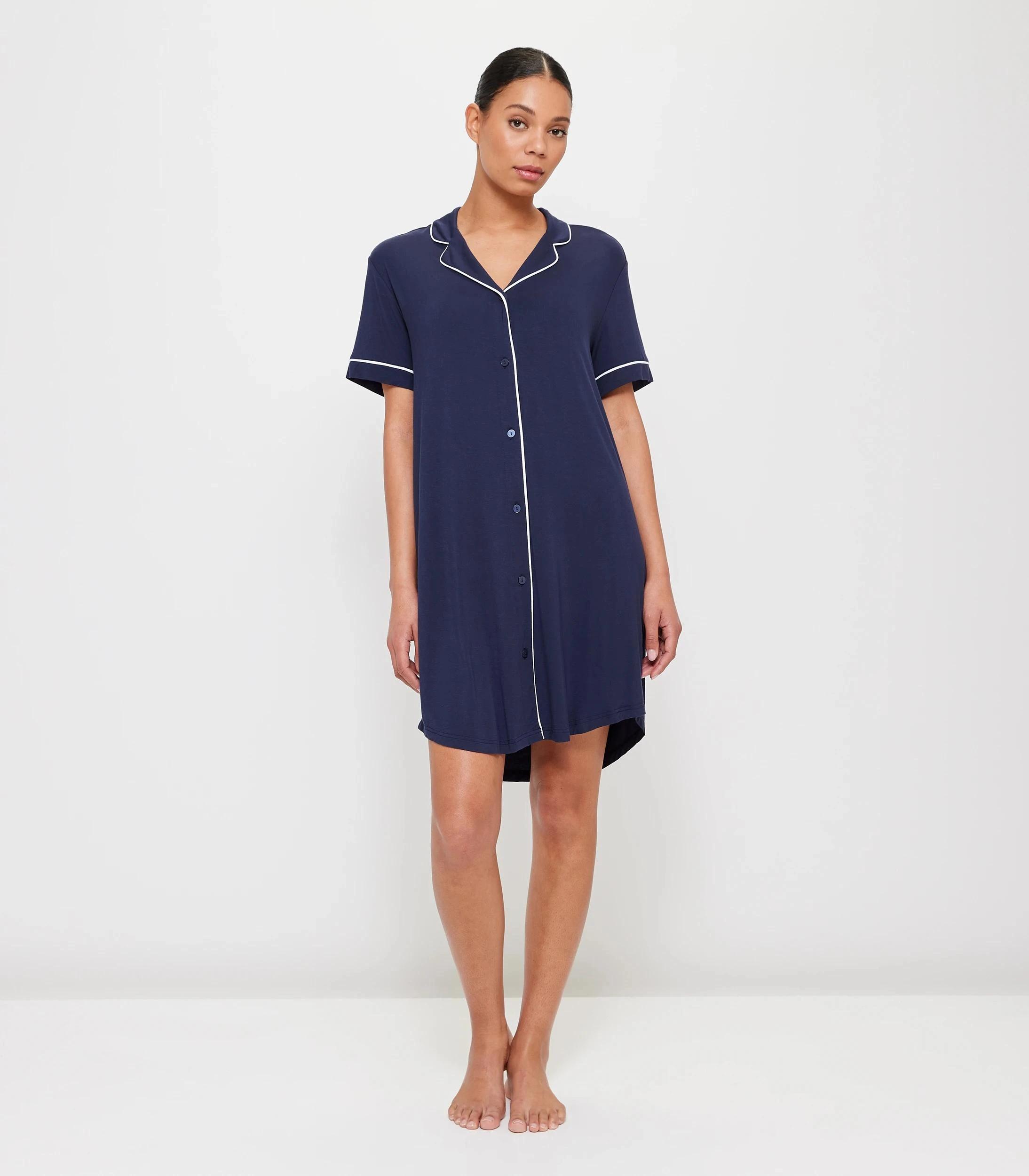 2 Target Soft Comfort Bamboo Sleep Nightie NAVY BLUE, 2 of 6