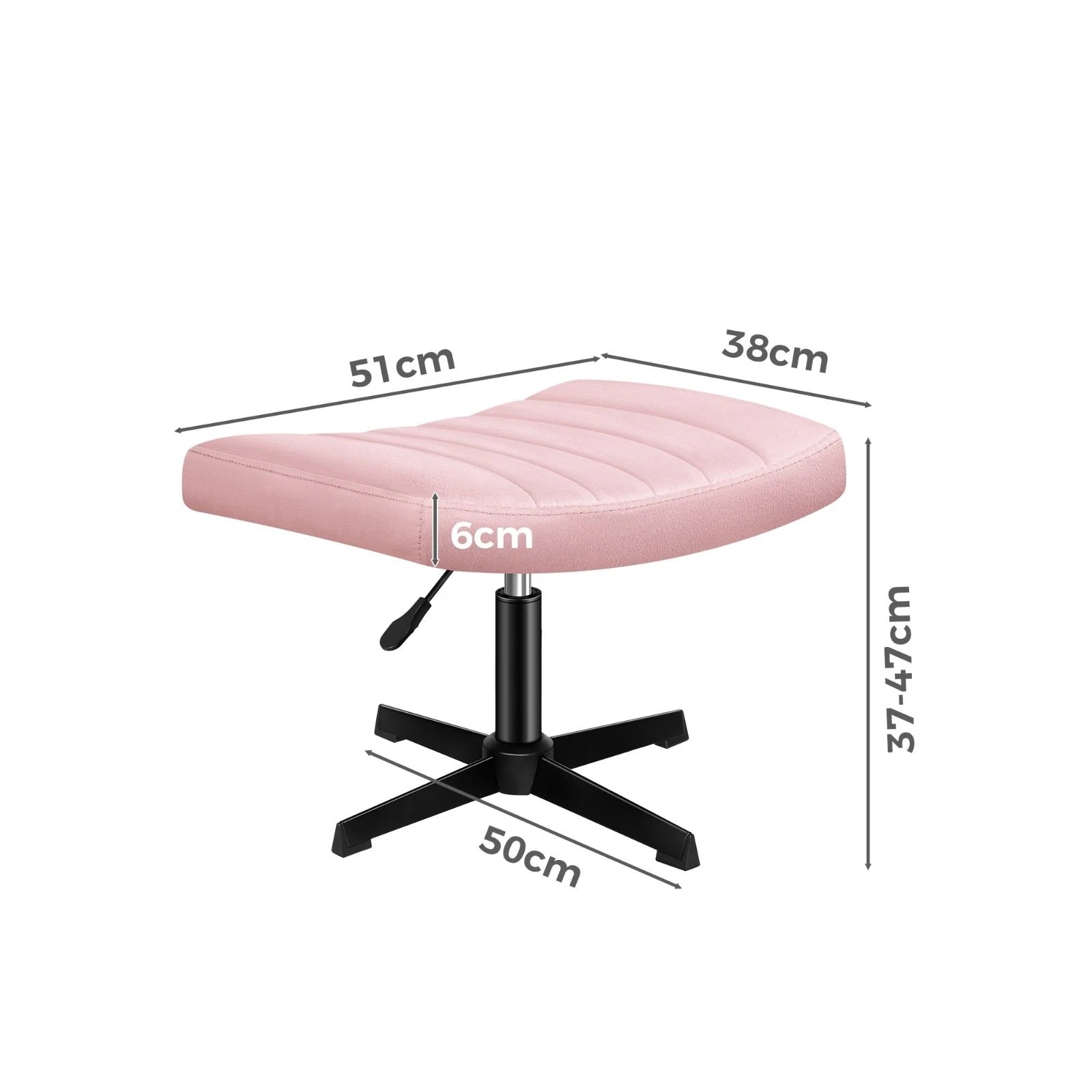 6 Alfordson Office Chair Computer Executive Seat Work Ottoman Velvet - Pink, 6 of 10