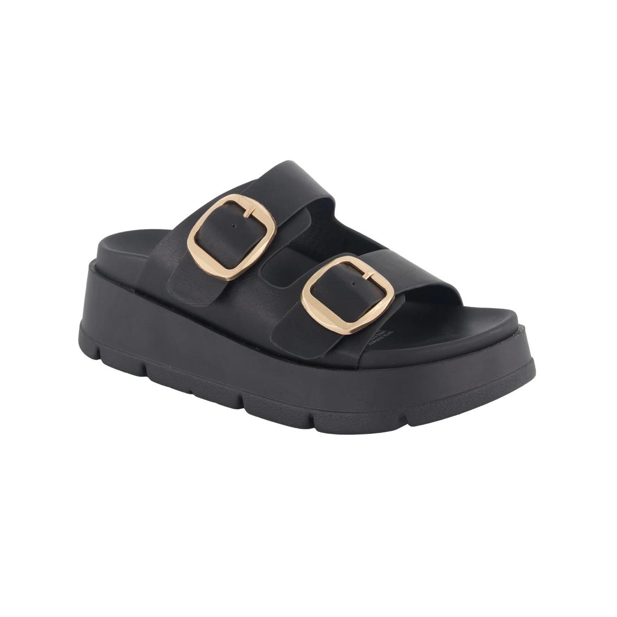 2 Double Buckle Platform Heels Black, 2 of 5