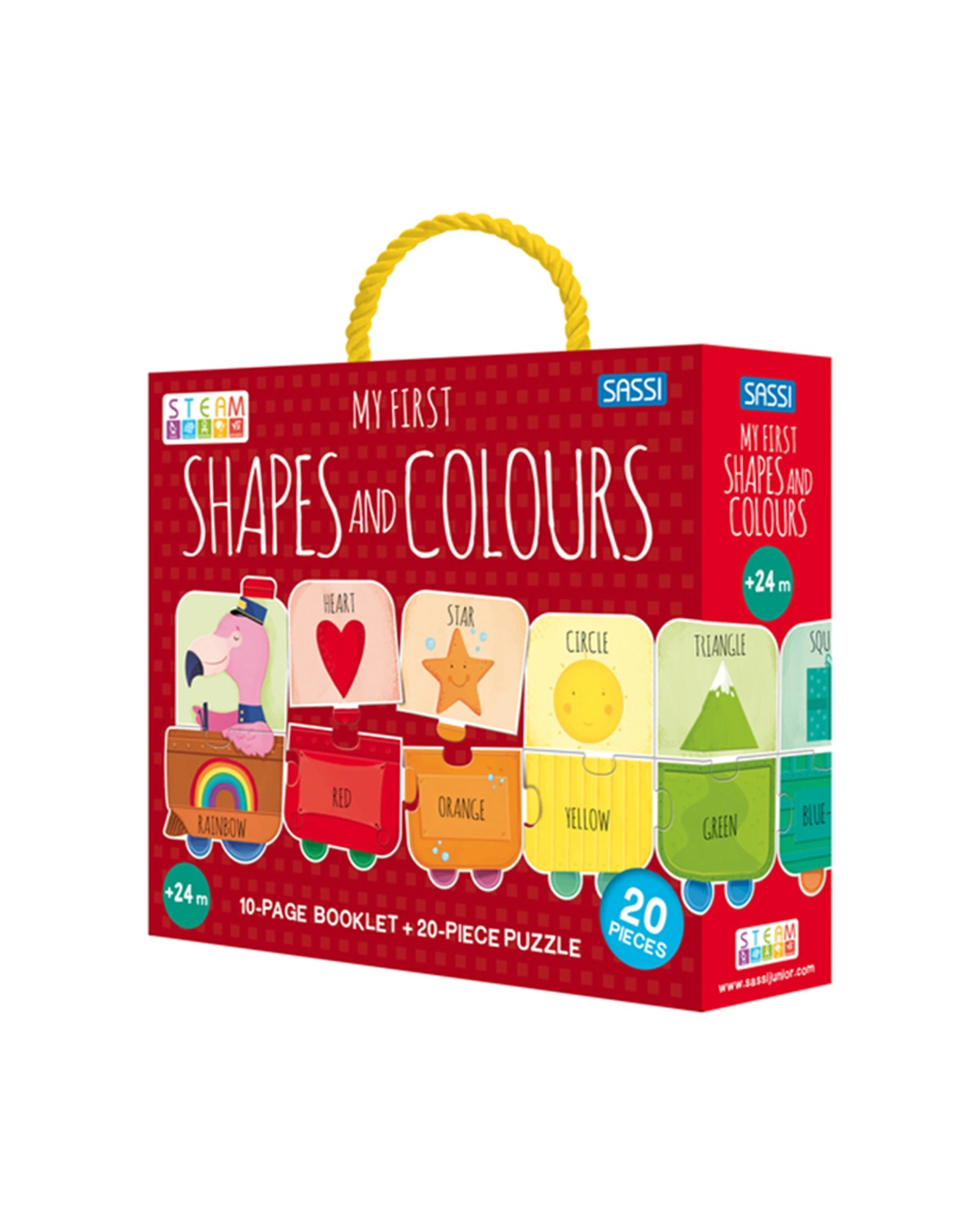 1 Sassi My First Shapes & Colours Kids Children STEAM Puzzle & Book Set - Multi, 1 of 3