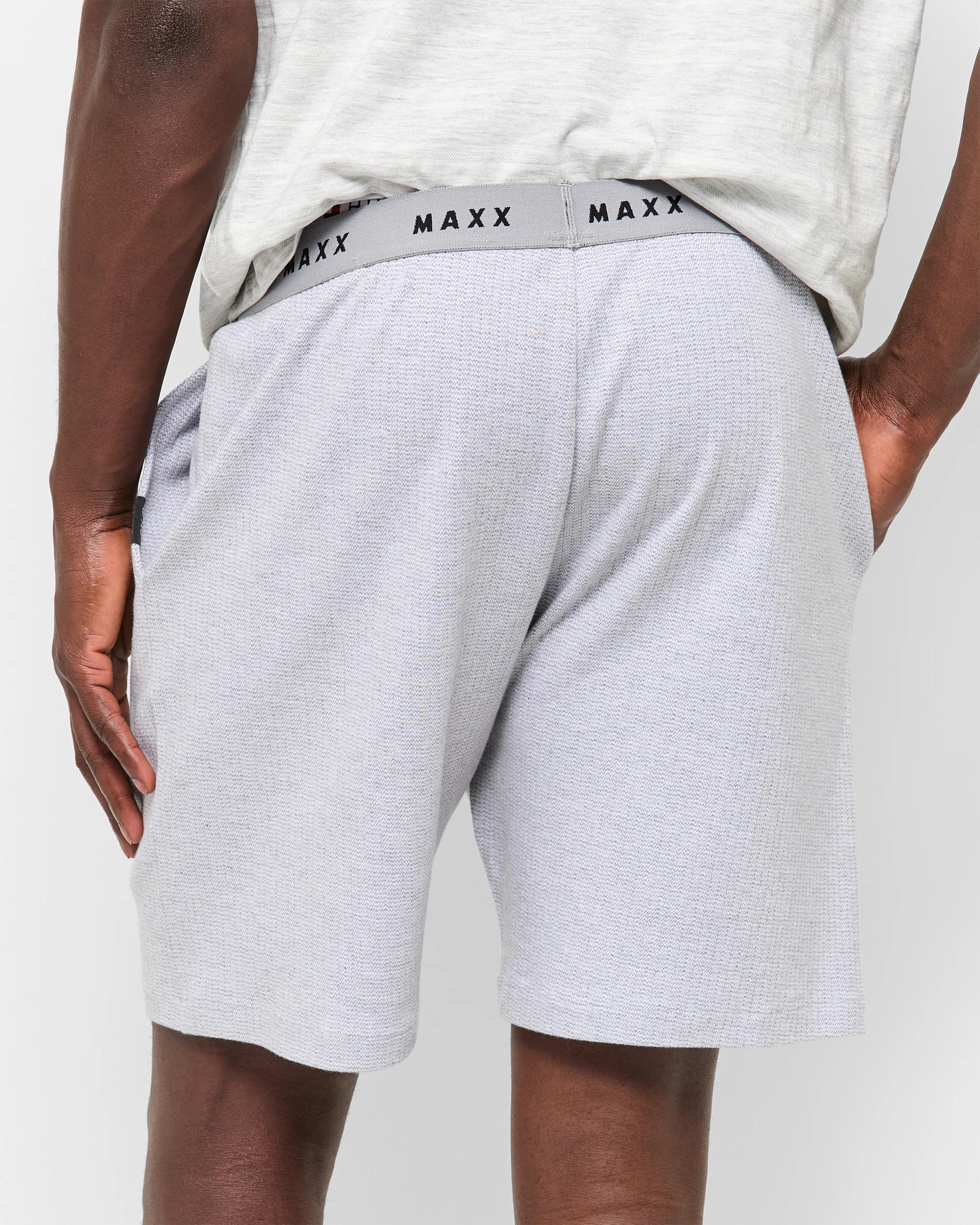 4 Australian Cotton Blend Men's Sleep Jersey Shorts - Maxx GREY MARLE, 4 of 5