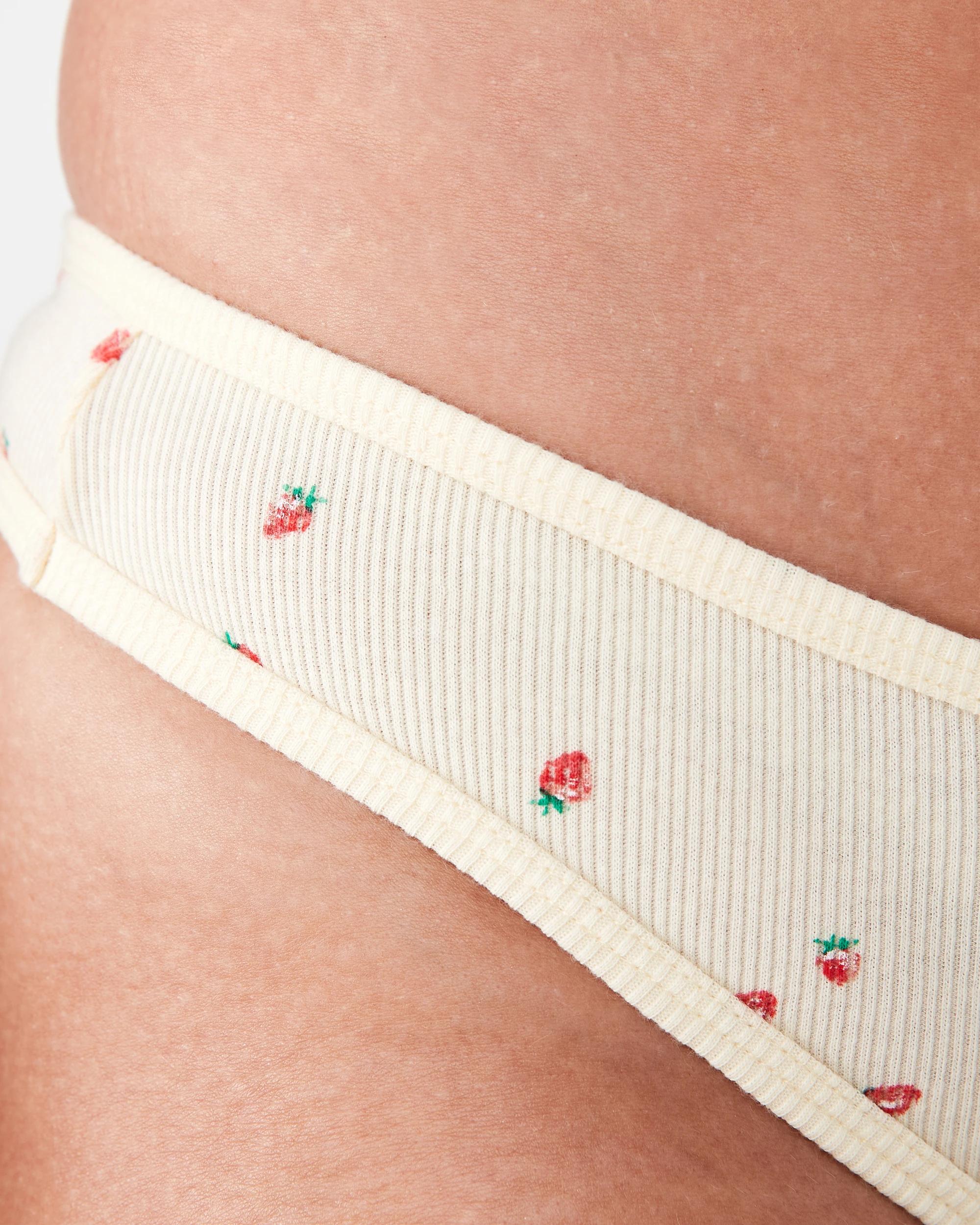 3 Ribbed G-string Briefs Strawberry, 3 of 6