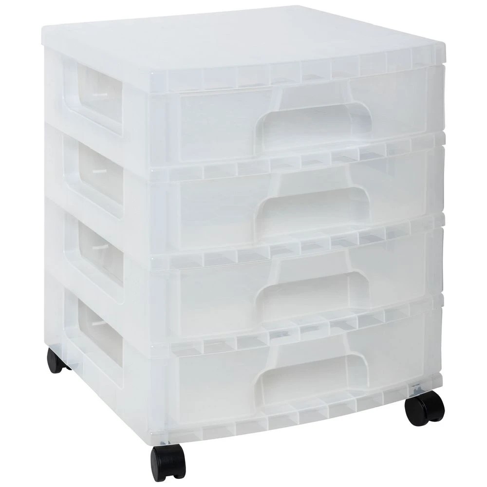 1 Really Useful Box 4x9.5L Storage Tower Clear, 1 of 7