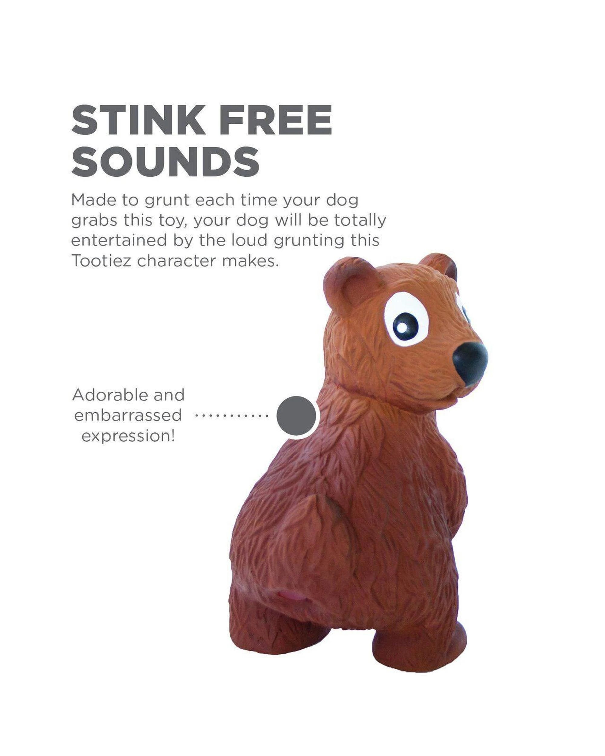 2 Outward Hound Tootiez Latex Rubber Grunter Bear Dog Squeaker Toy Small, 2 of 3