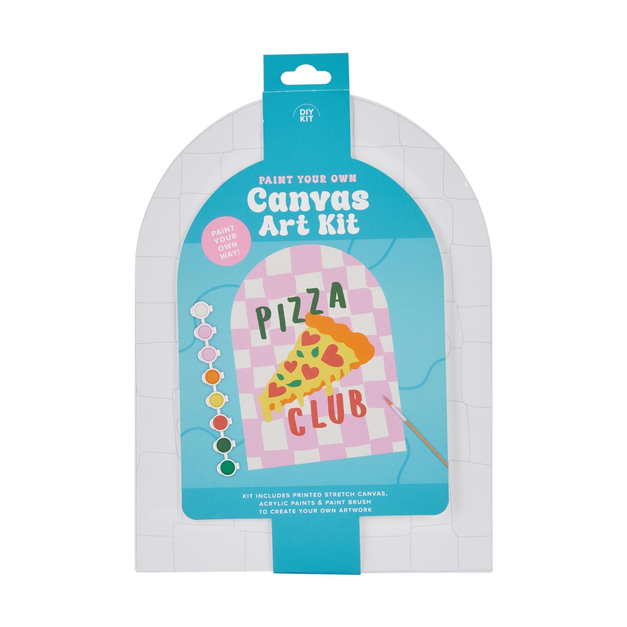 1 DIY Paint Your Own Canvas Art Kit - Pizza, 1 of 4