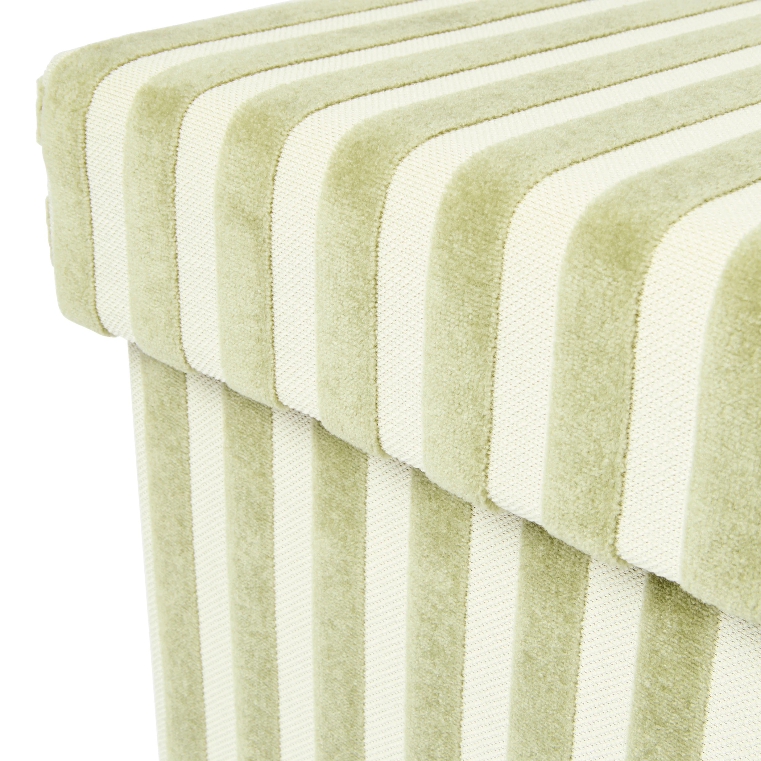 10 Rectangle Storage Ottoman - Green Stripe, 10 of 10