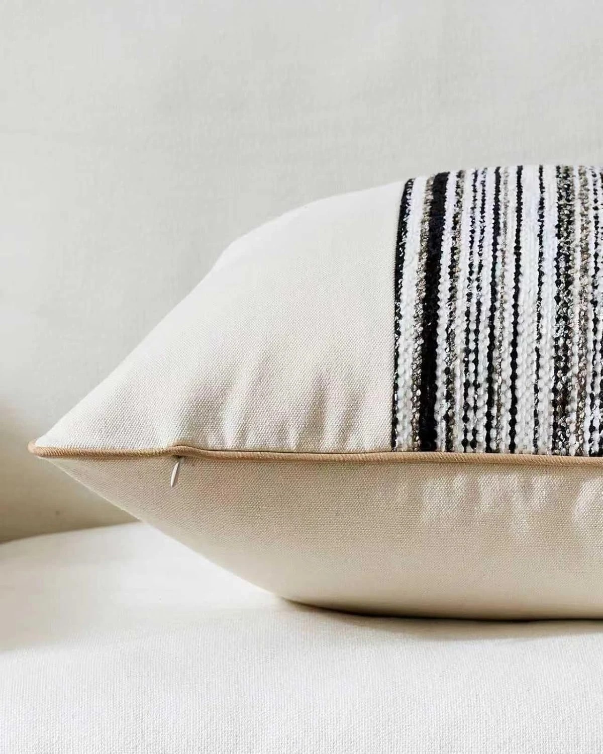3 Gioia Casa 2-Pack Wabi Stripe Cushion Covers 45cm x 45cm - Black, 3 of 3