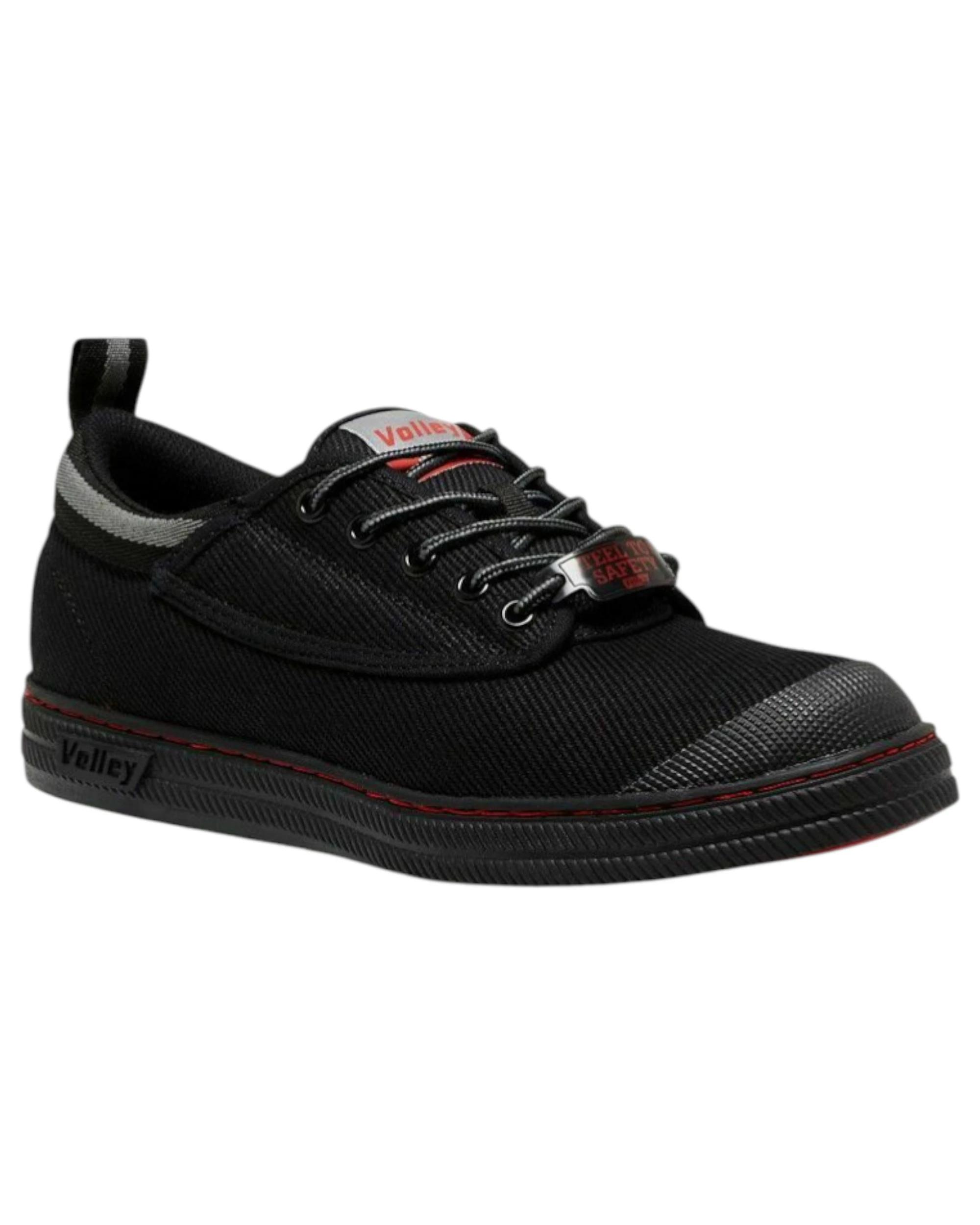 1 Volley Safety Steel Cap Mens Toe Caps s Work Lace Shoes - Black/Grey Black/grey, 1 of 4