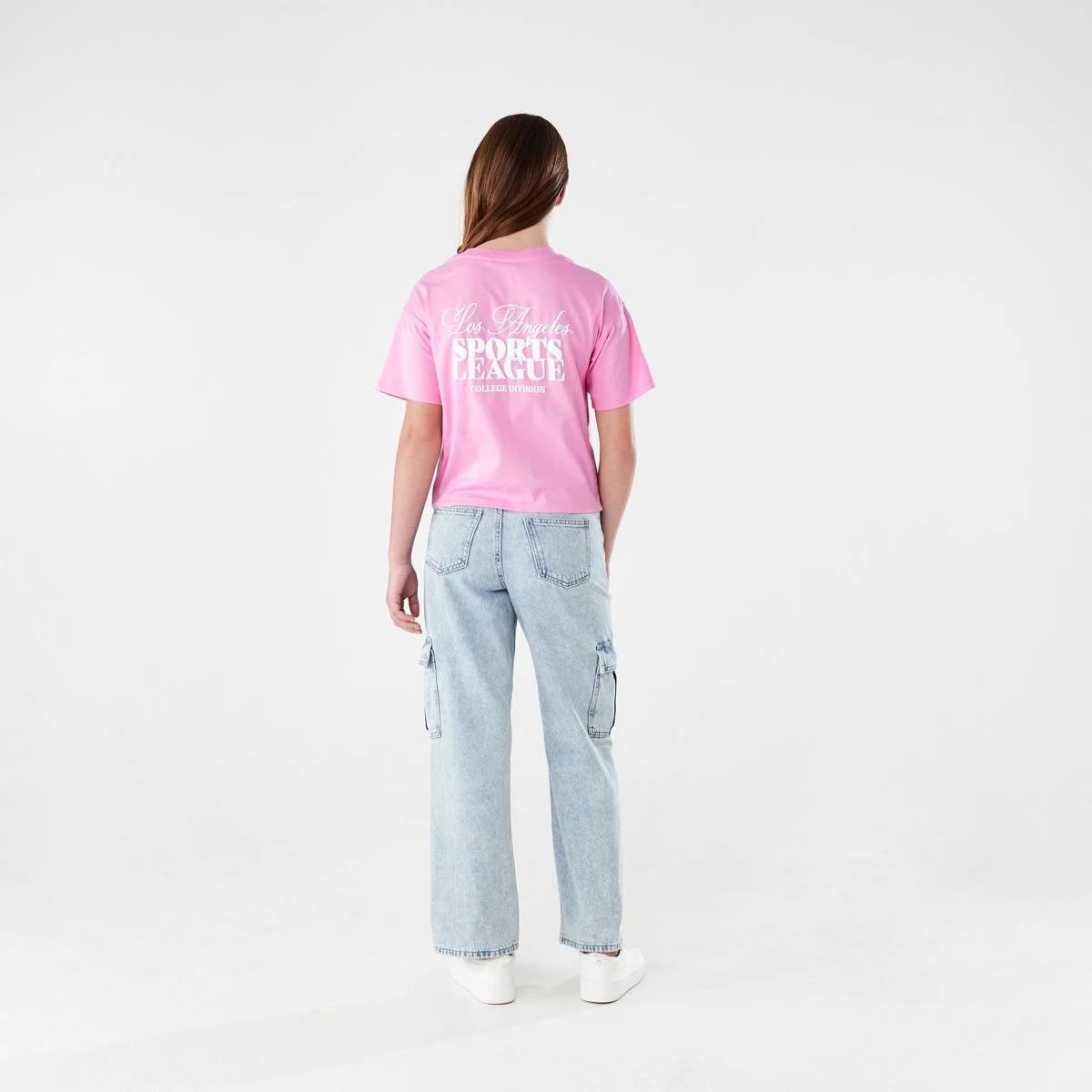 8 Short Sleeve Cropped Print T-shirt LA SPORTS LEAGUE VIOLET PINK, 8 of 8