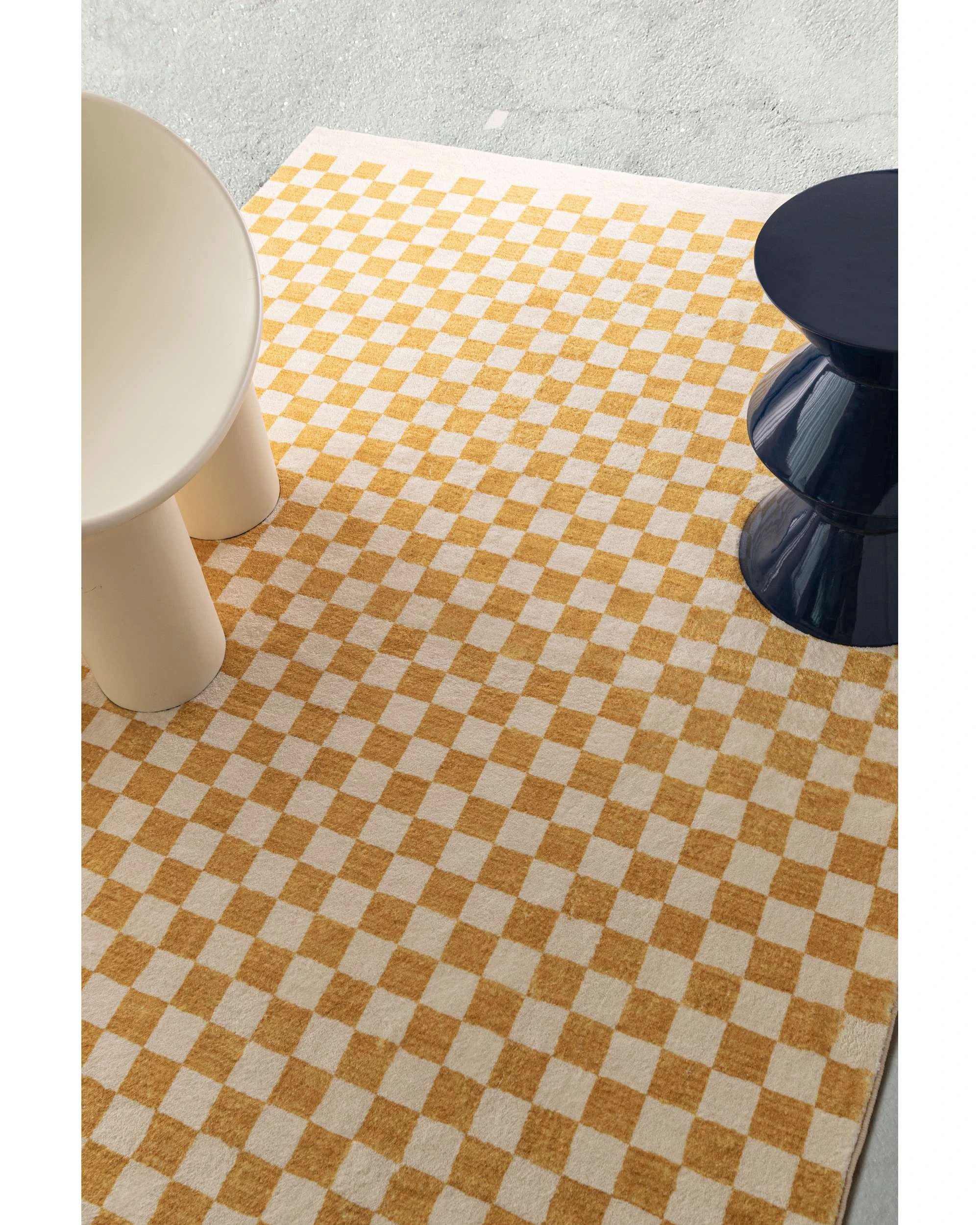 3 Loopsie Segundo Checkered Washable Rug-290cm x 200cm - Yellow, 3 of 8