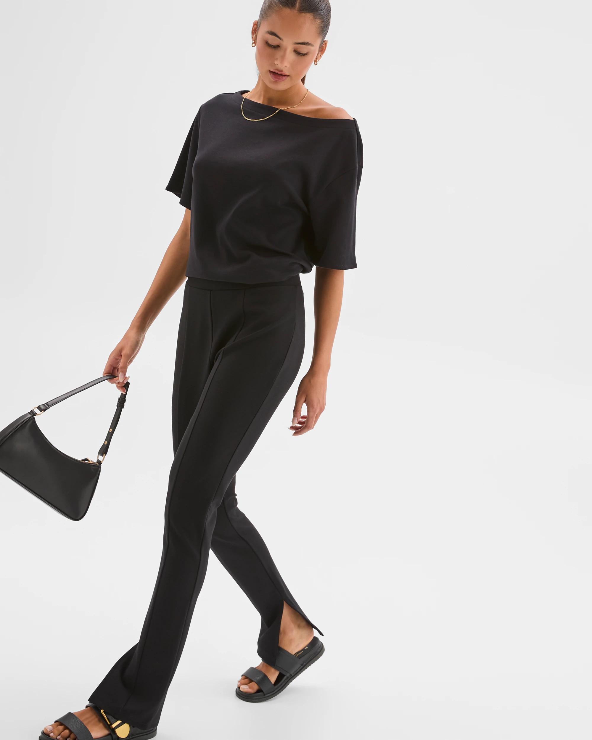 3 Lily Loves Ponte Side Split Pants BLACK, 3 of 6