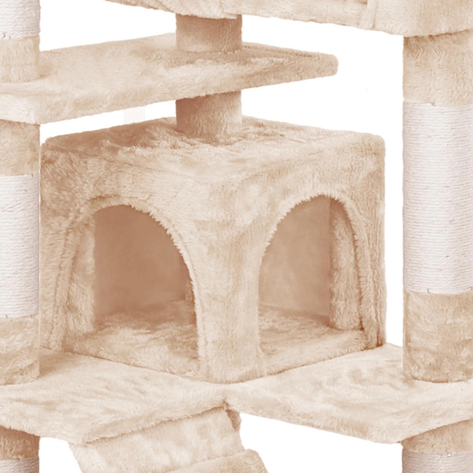 4 Beastie Cat Tree Scratching Post Scratcher Tower Condo House Furniture Wood 134CM - Beige, 4 of 6