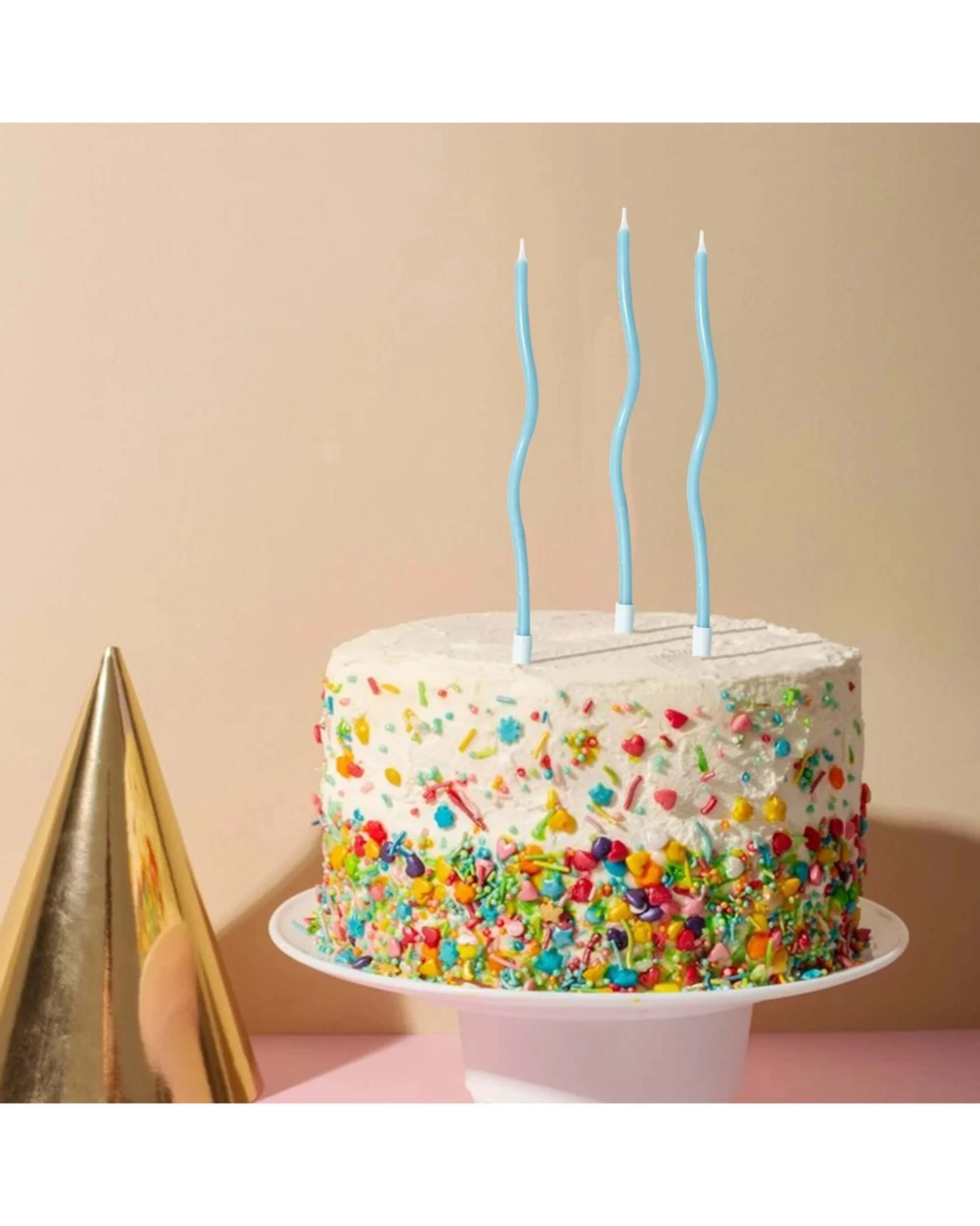 2 Party Maker Wavy Light Birthday Candles Pack of 6 - Blue, 2 of 4