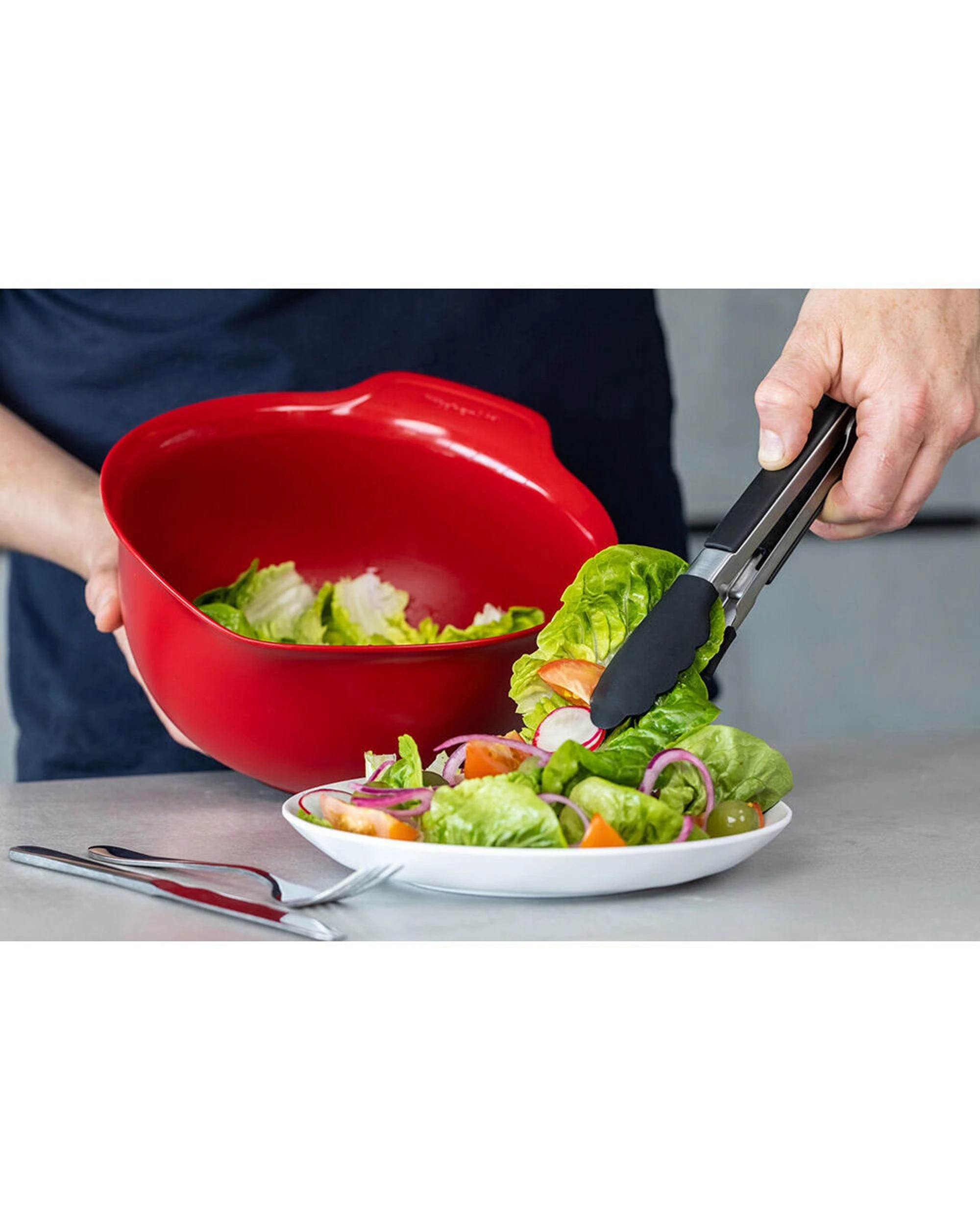 6 KitchenAid 2PK Nylon Silicone-Tipped Side-Locking Tongs 23cm Kitchen Utensil - Black, 6 of 7