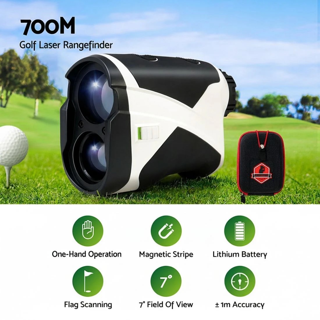 4 Everfit 700M Golf Rangefinder Slope On/Off Vibration Alert - White, 4 of 4