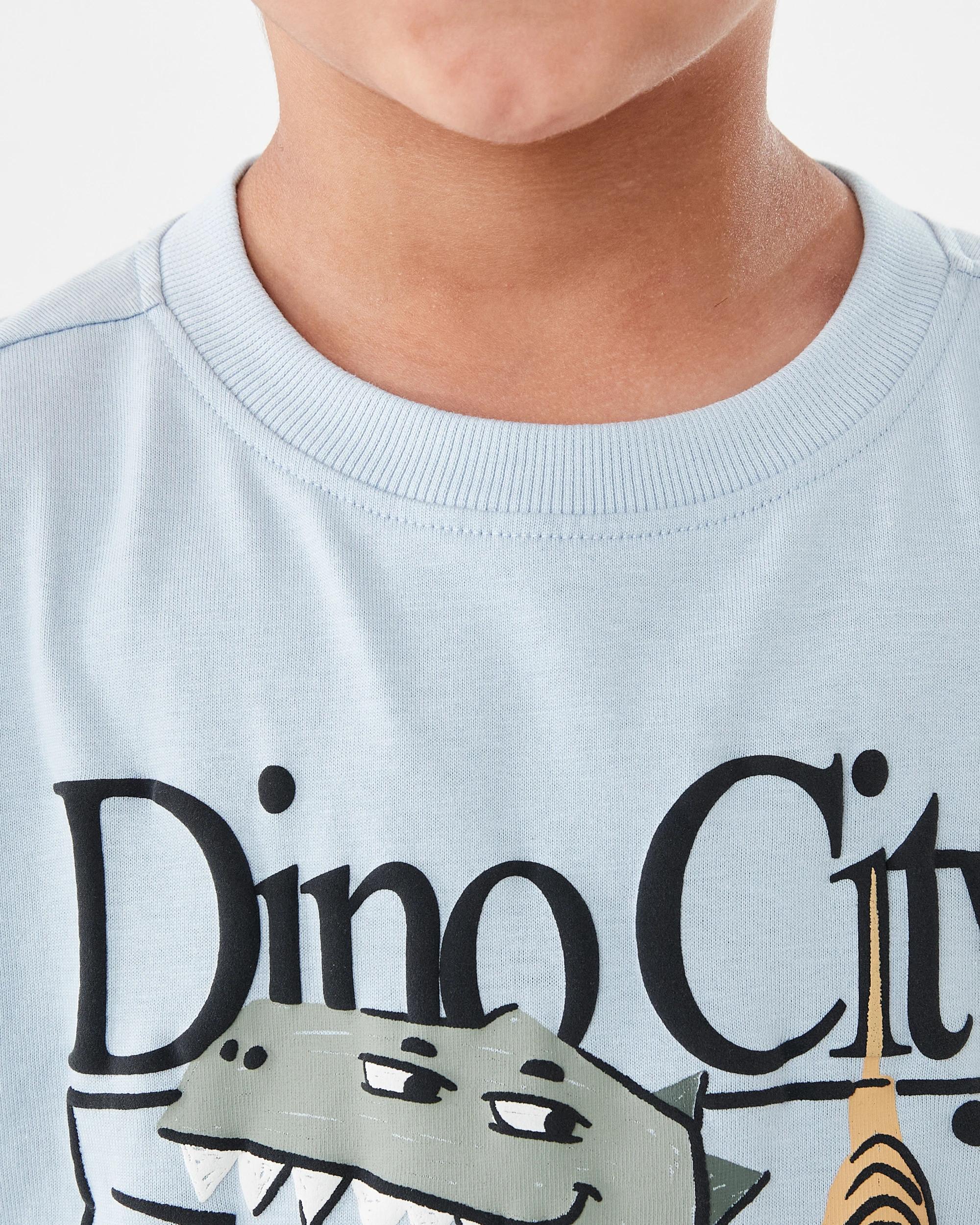 4 Long Sleeve Oversized T-shirt Blu Dino, 4 of 8
