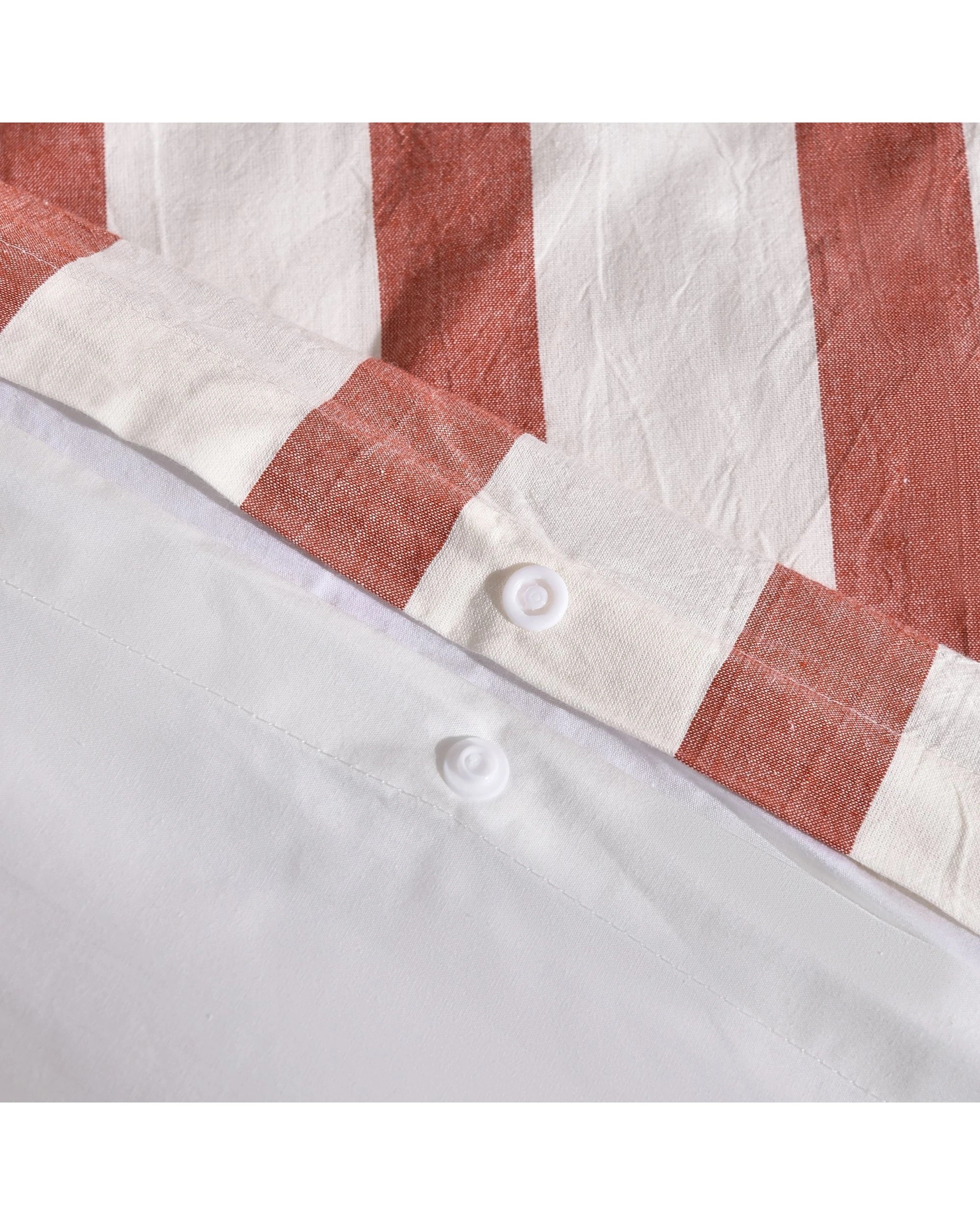 4 Dreamaker Cove Yarn Dyed Washed Cotton Striped Quilt Cover Set - Queen Bed - Rust, 4 of 7