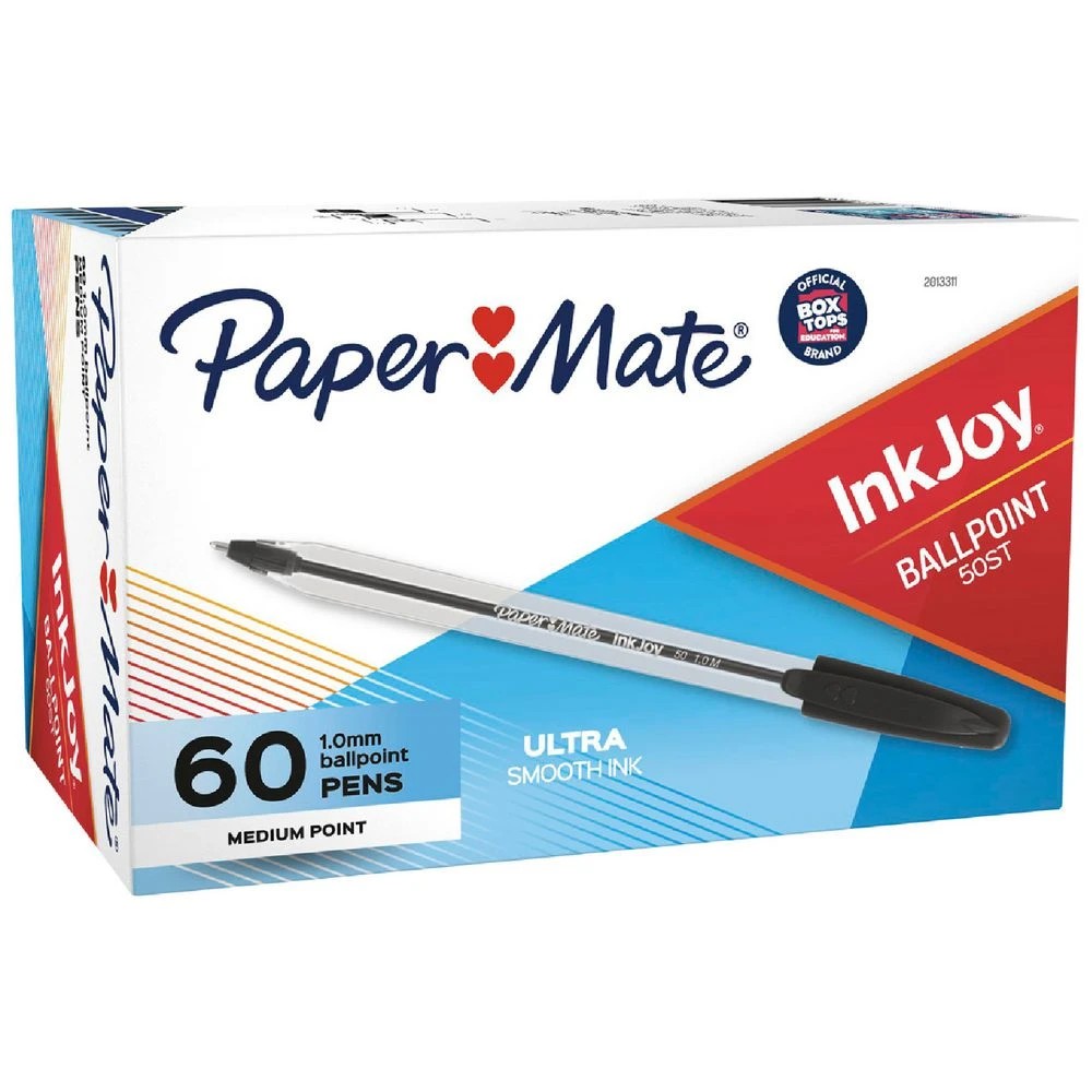 1 Paper Mate Inkjoy 50 Ballpoint Pens 1.0mm Black 60 Pack, 1 of 2