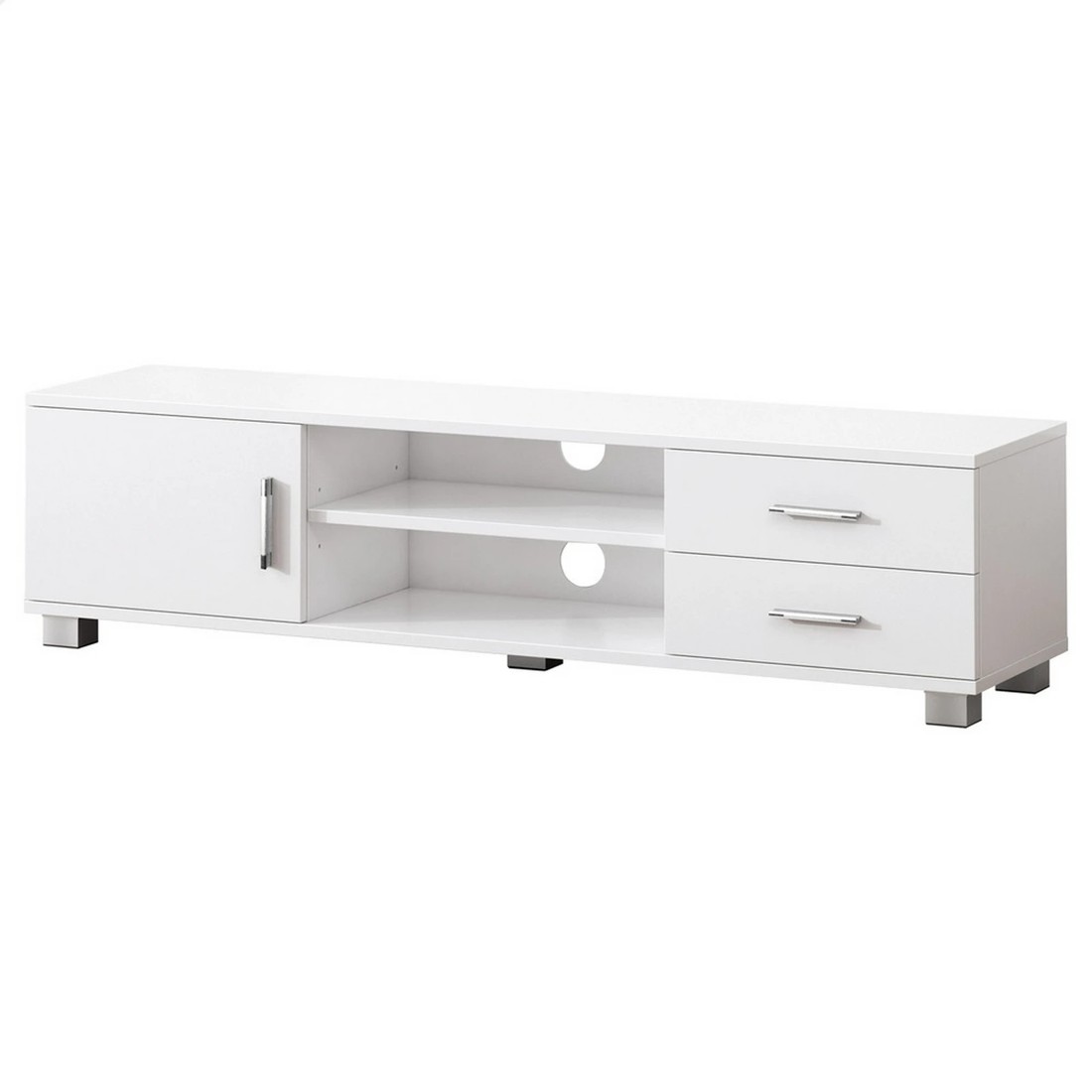 1 Alfordson Entertainment Unit TV Cabinet Stand 120cm Storage Drawer - White, 1 of 10