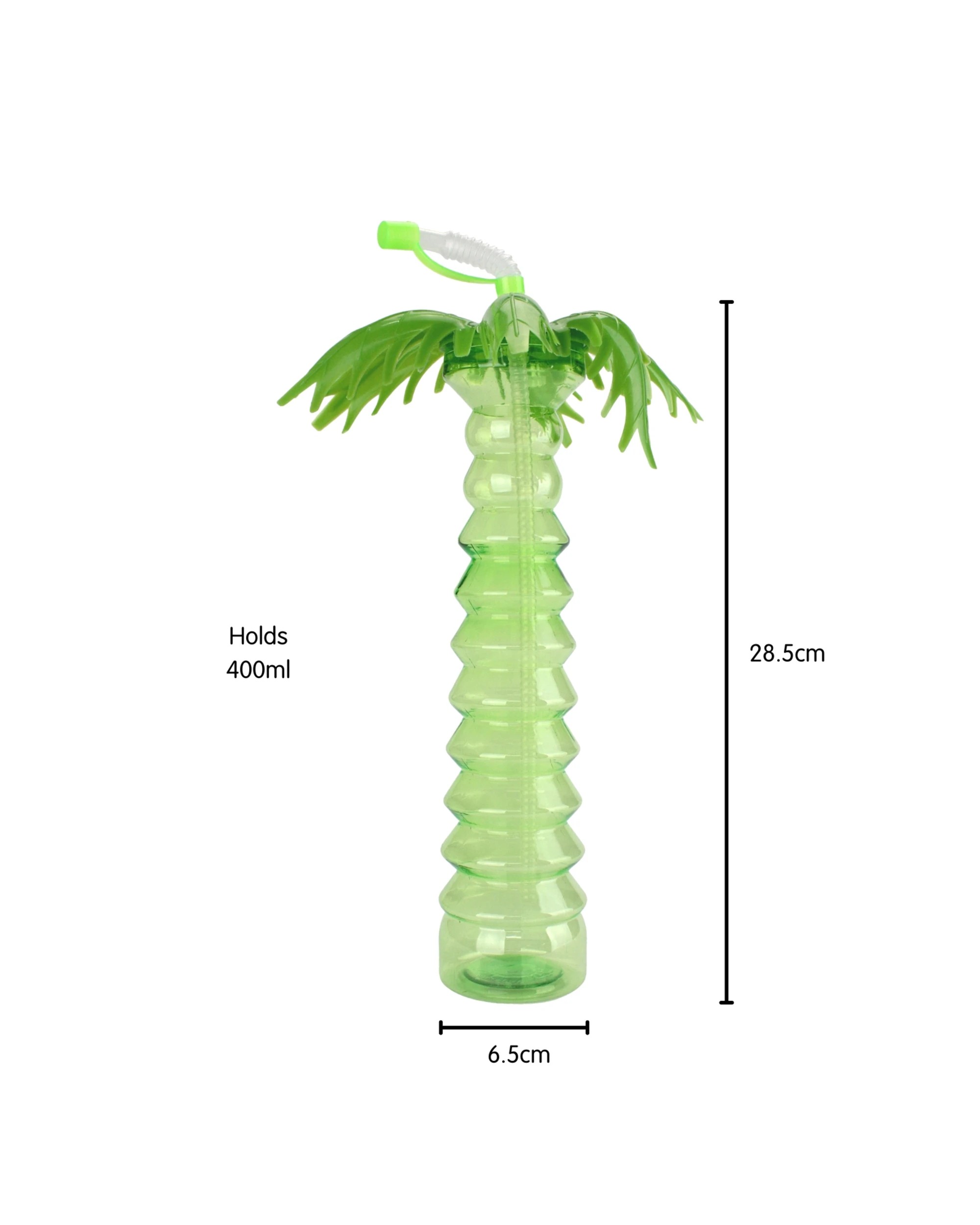 3 Oceana 400ml Tropical Palm Tree Cup With Straw - Assorted, 3 of 3