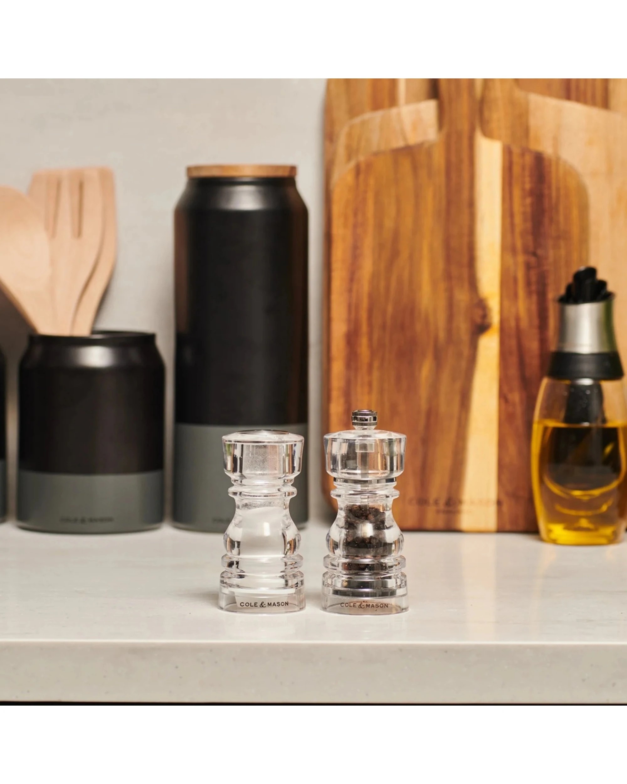 6 Cole Mason London Acrylic Salt Shaker & Pepper Mill Set 13cm - Clear, 6 of 7