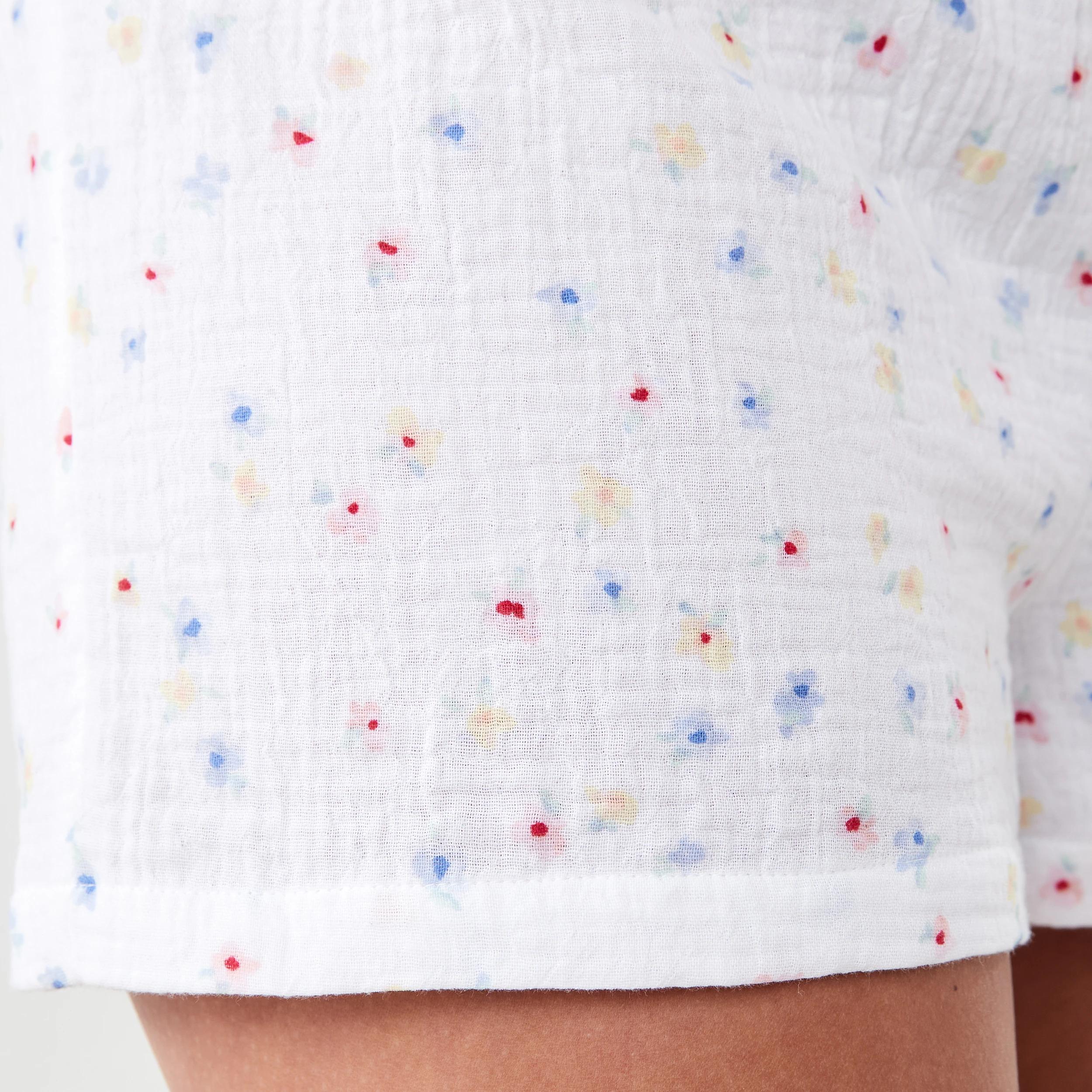 7 Sleeveless Double Cloth Cami and Shorts Pyjama Set Sft Ditsy, 7 of 8