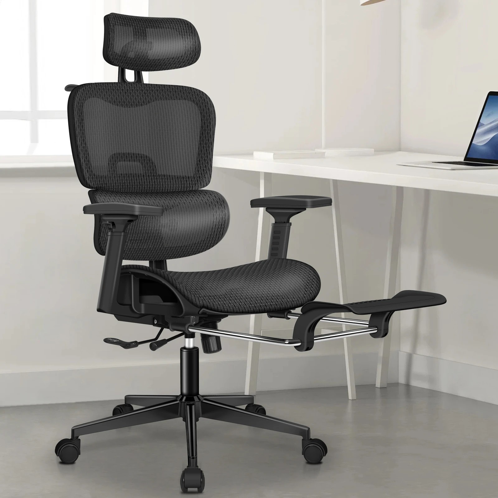 2 Alfordson Ergonomic Office Chair Mesh Executive Racing Computer Seat - Black, 2 of 10
