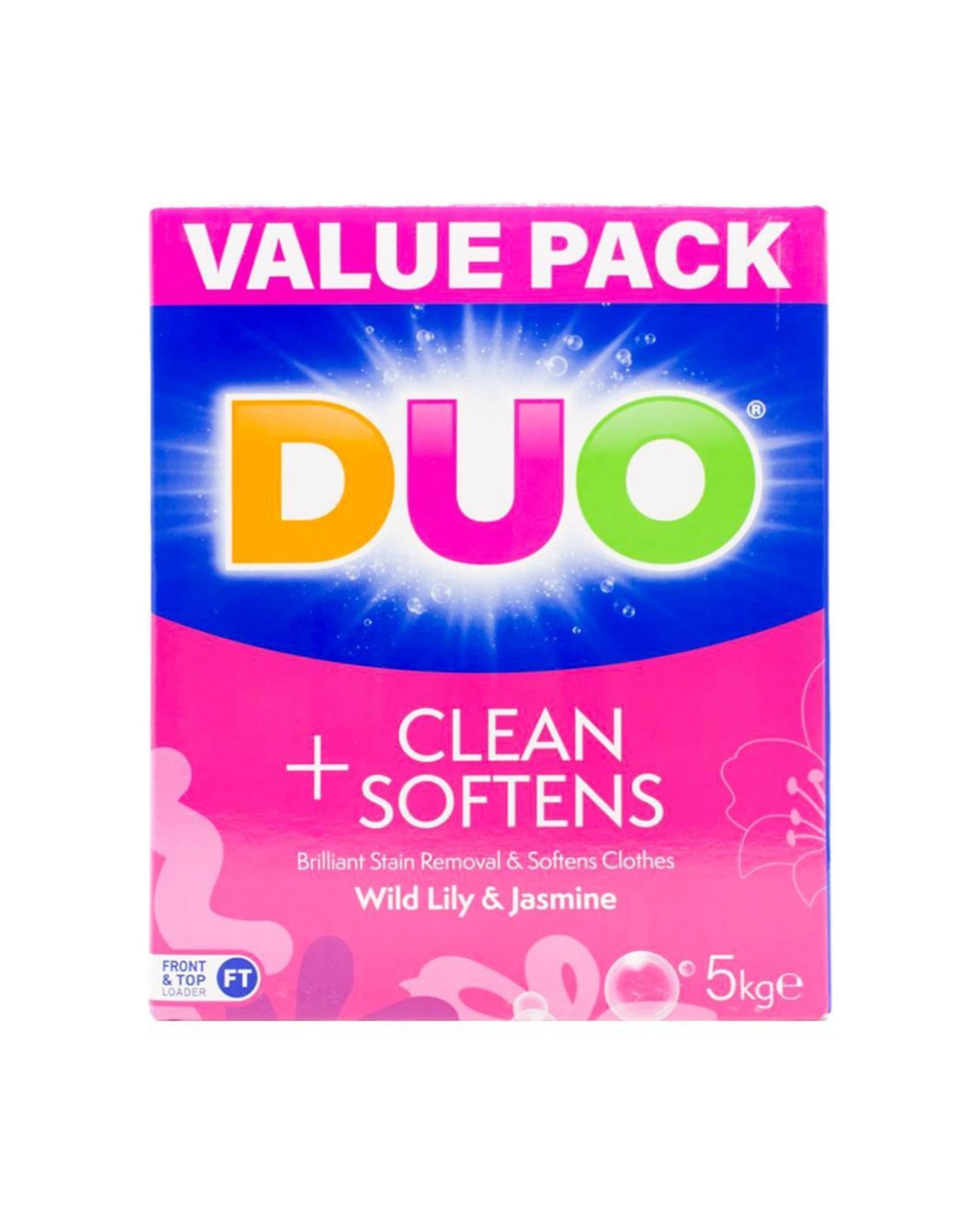 2 Duo 2PK Laundry Powder 5kg Wild Lily and Jasmine Cleans Softens Top Loader - Multi, 2 of 5