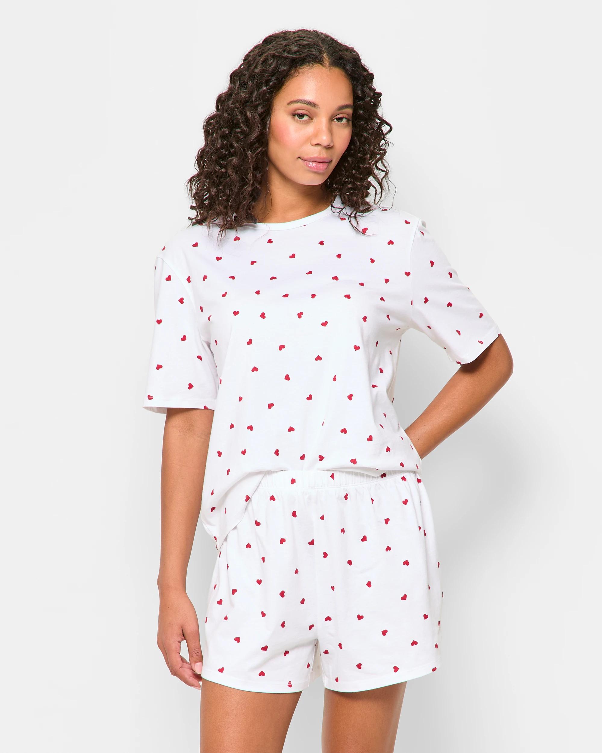 1 Target Australian Cotton Jersey Pyjama Set WHITE HEART, 1 of 5