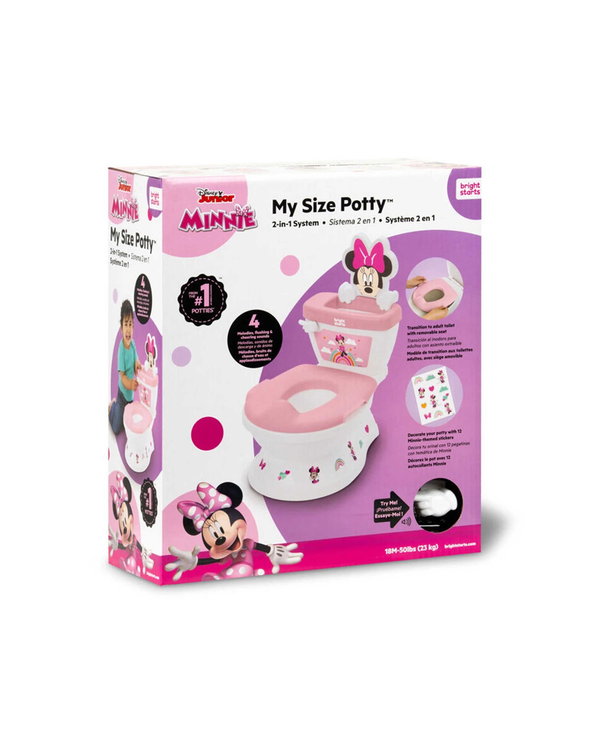 5 Disney Junior Minnie Mouse My Size Potty 2 In 1 Kids Toilet Training System 18m - Multi, 5 of 6