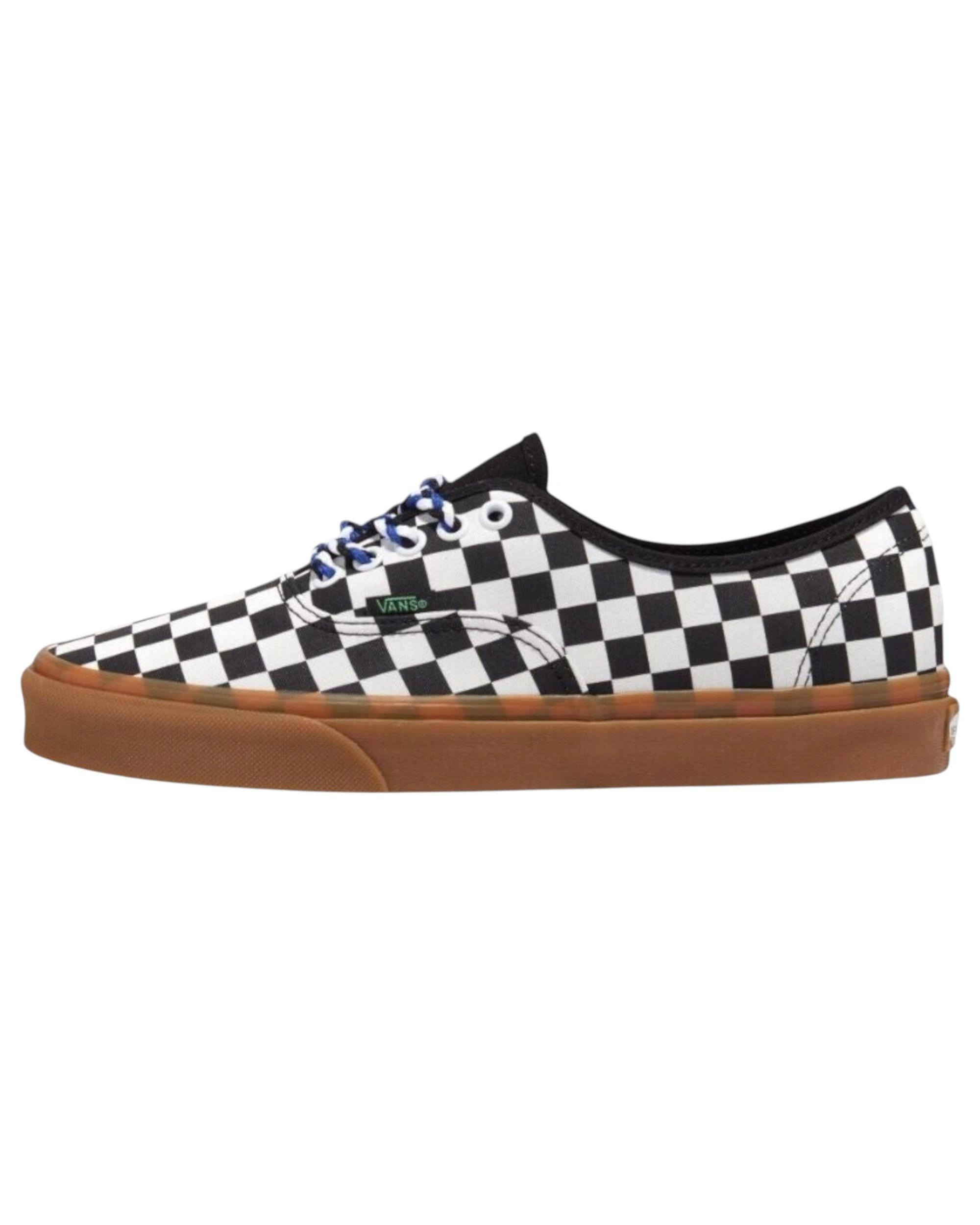 3 Vans Mens Authentic Checkerboard Black/ White Lace Up Shoes BLACK/WHITE, 3 of 6