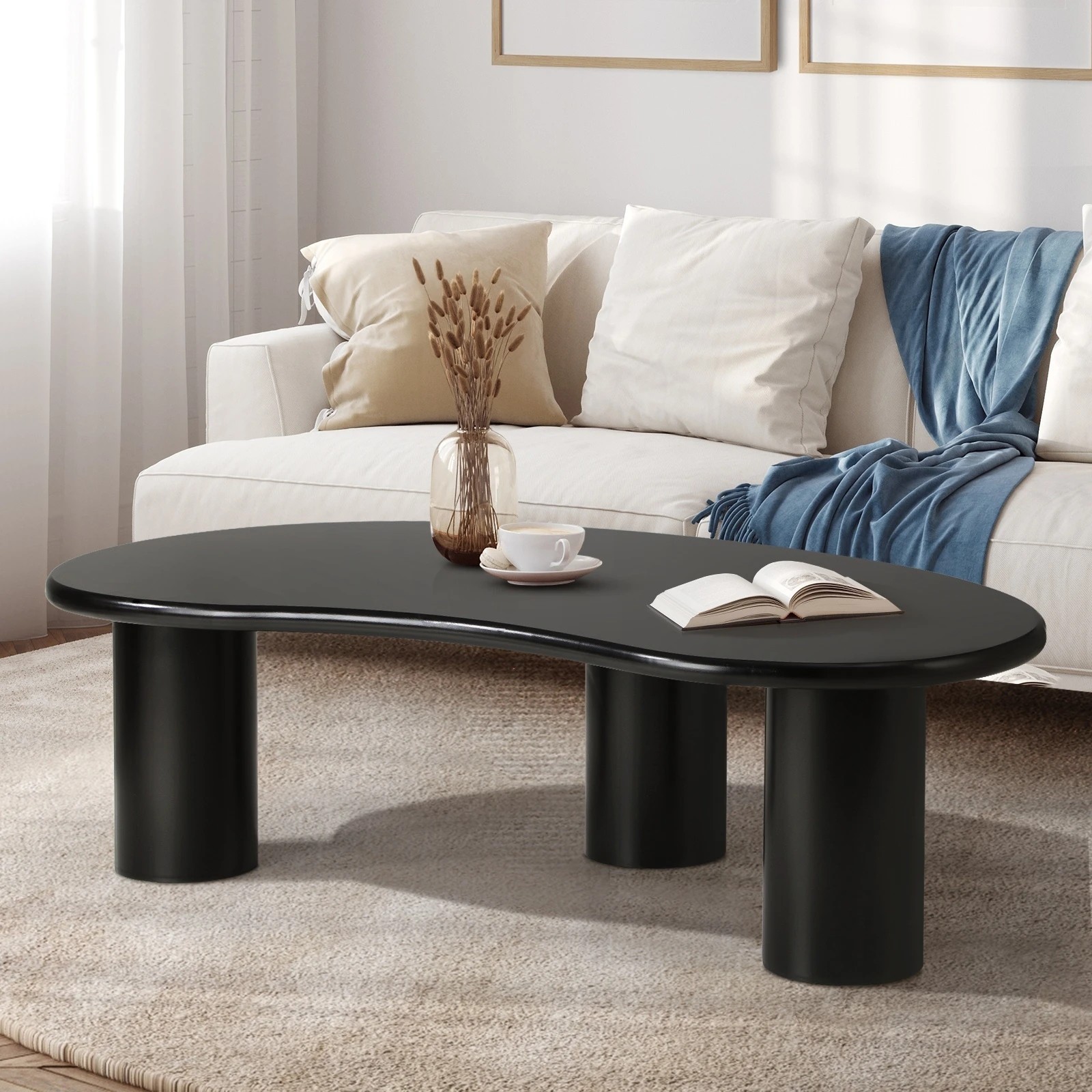 2 Oikiture Coffee Table Sofa Cafe Desk Side Tables Living Room Irregular
 - Black, 2 of 10