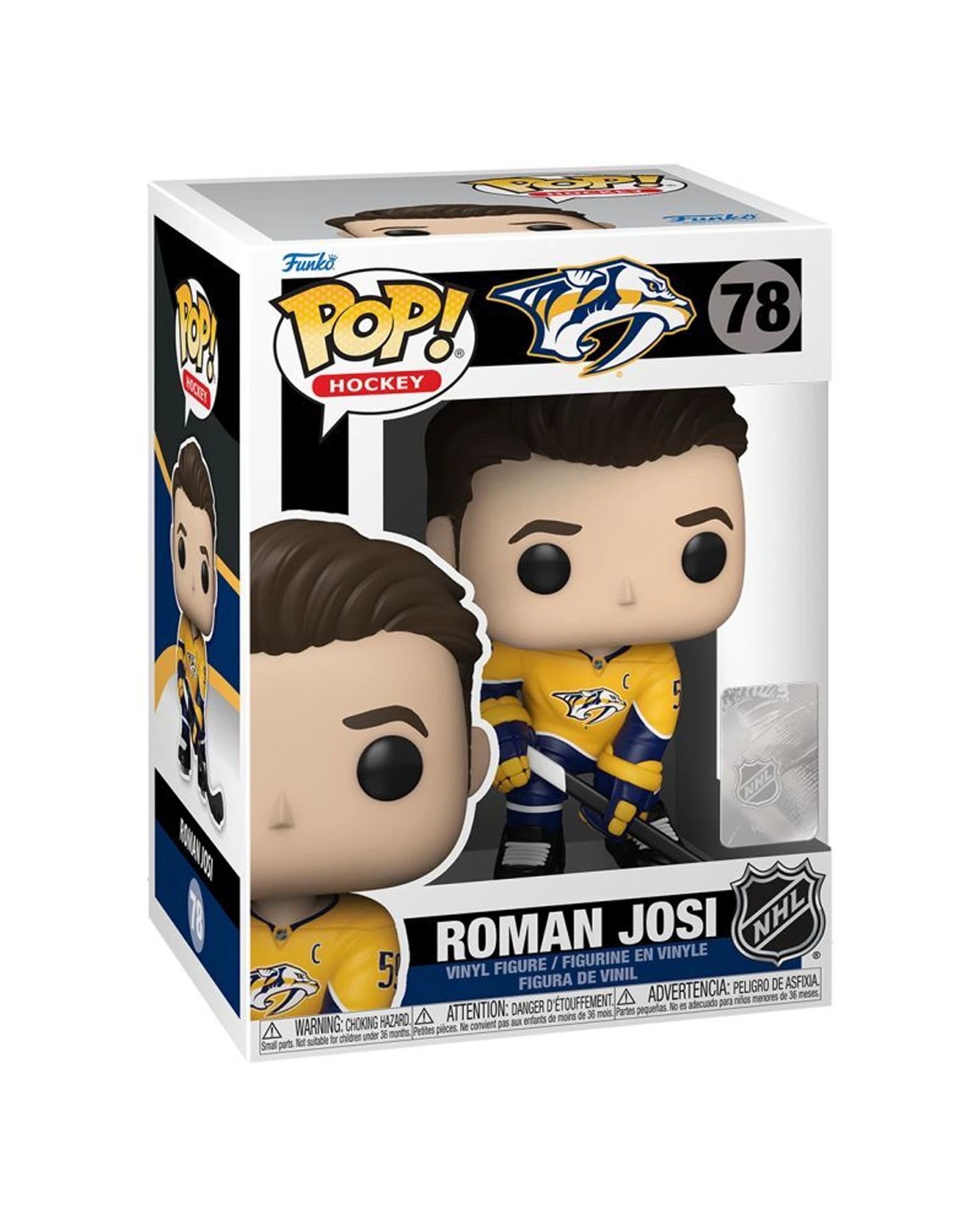 3 Pop Roman Josi Pop Vinyl Action Figure 10cm Figure NHL Hockey Collectible - Yellow, 3 of 3