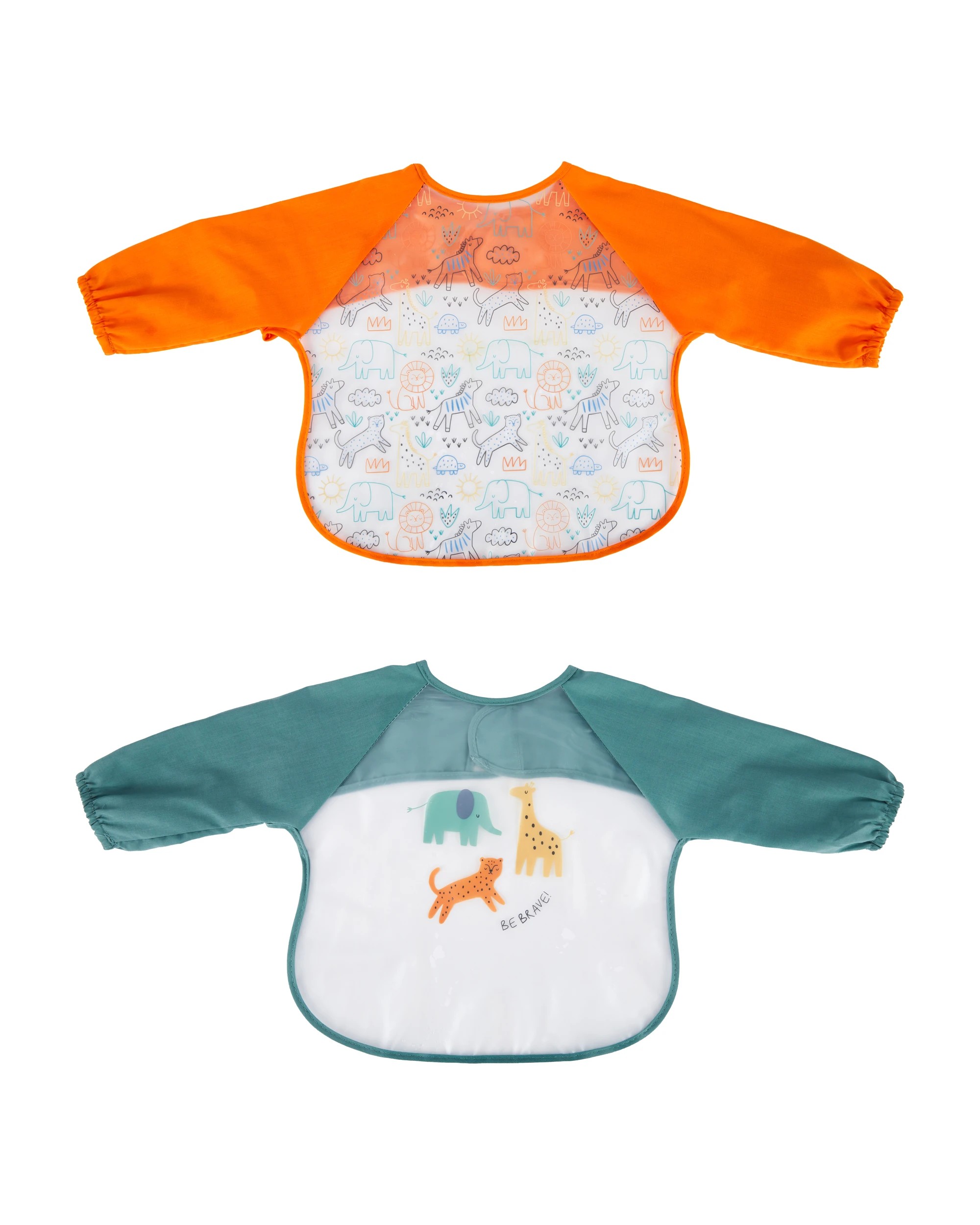 1 2 Pack Sleeved Bibs - Jungle, 1 of 7