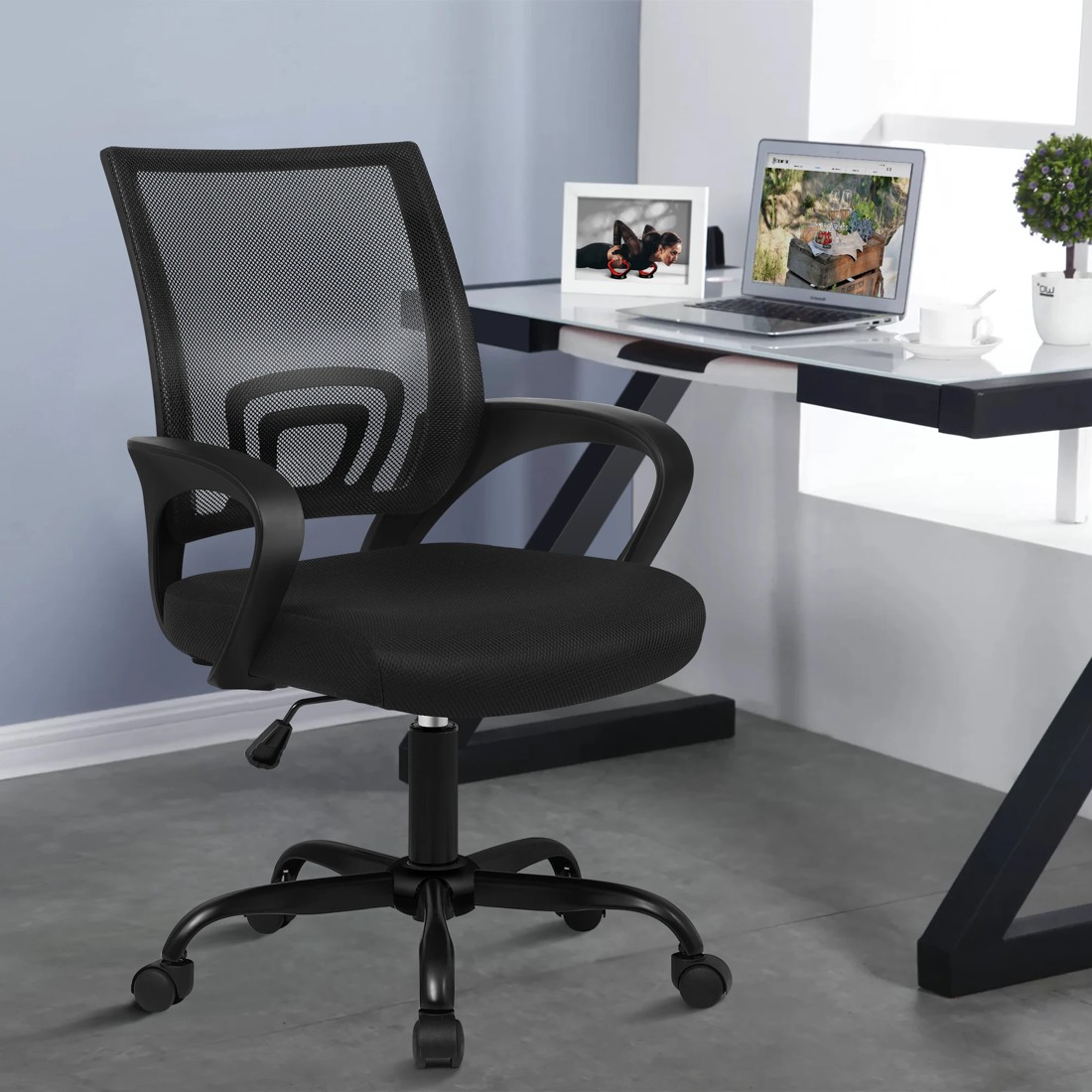 2 Alfordson Mesh Office Chair Executive Gaming Seat Computer Racing Work - Black, 2 of 10