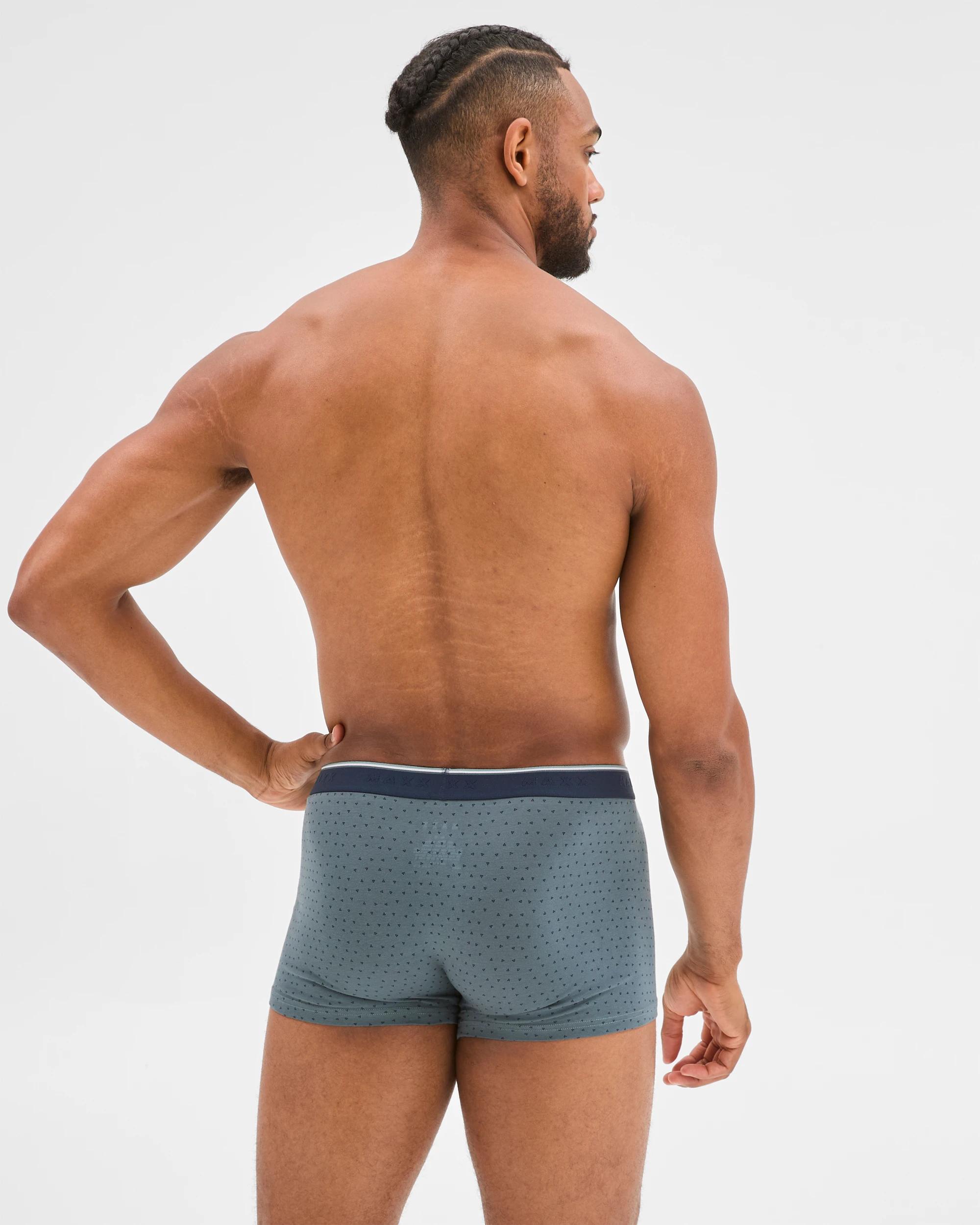 3 Maxx Australian Cotton Blend 3 Pack Hipster Trunks NAVY DITSY, 3 of 4