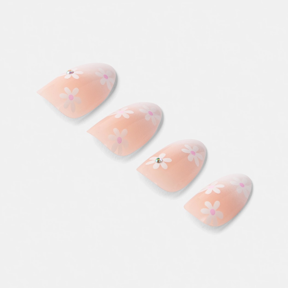 5 OXX Cosmetics 24 Pack Artificial Nails with Adhesive - Almond Shape, Flower Gems, 5 of 5