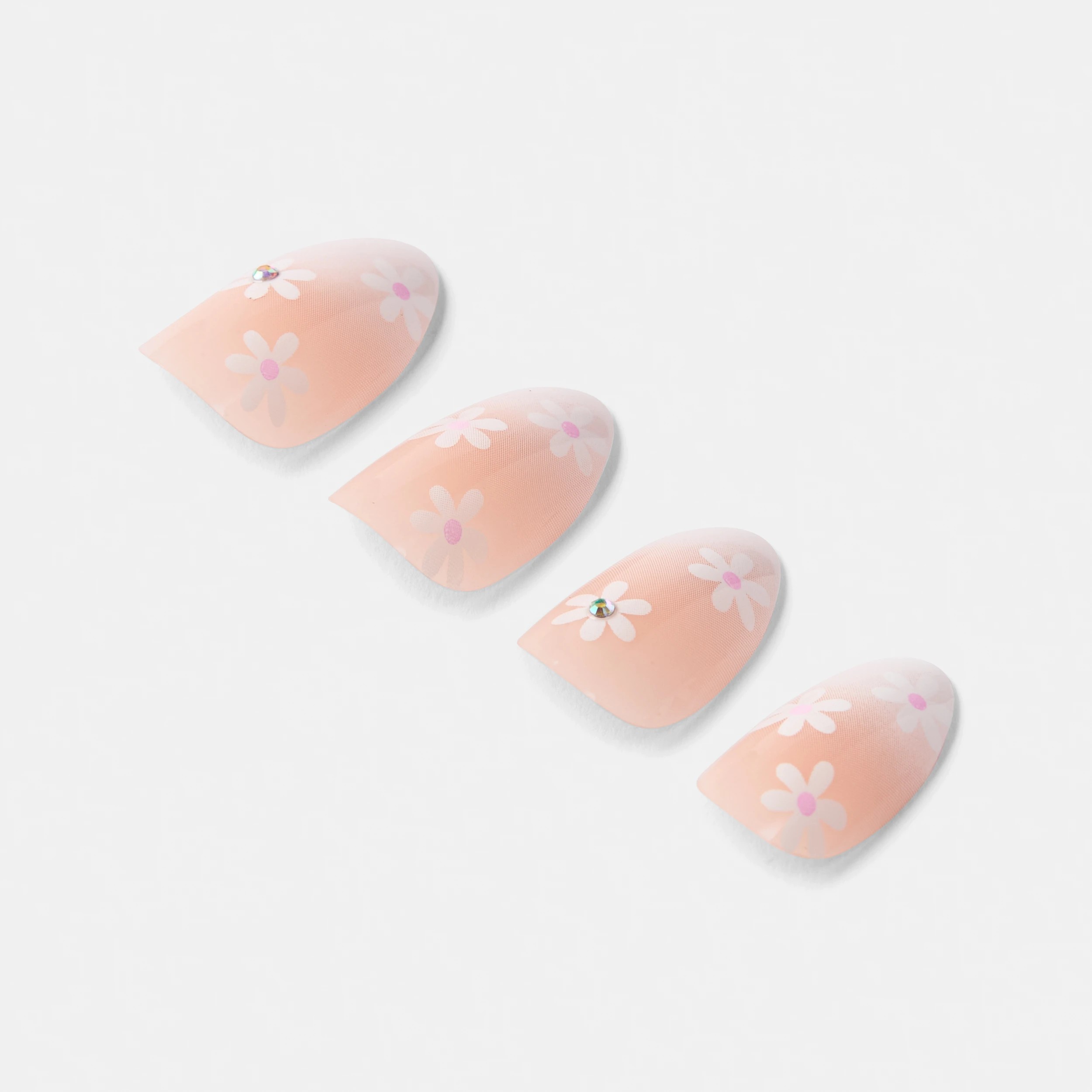 5 OXX Cosmetics 24 Pack Artificial Nails with Adhesive - Almond Shape, Flower Gems, 5 of 5