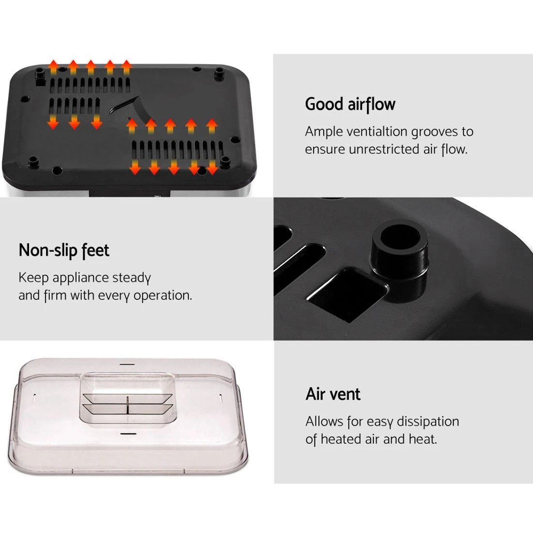 8 Devanti 7 Tray Stainless Steel Food Dehydrator Adjustable Temperature Timer Removable Trays Silent Drying - silver, 8 of 8