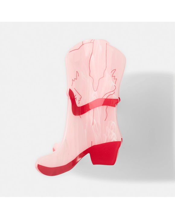 Pink Cowboy Boot Claw Hair Clip